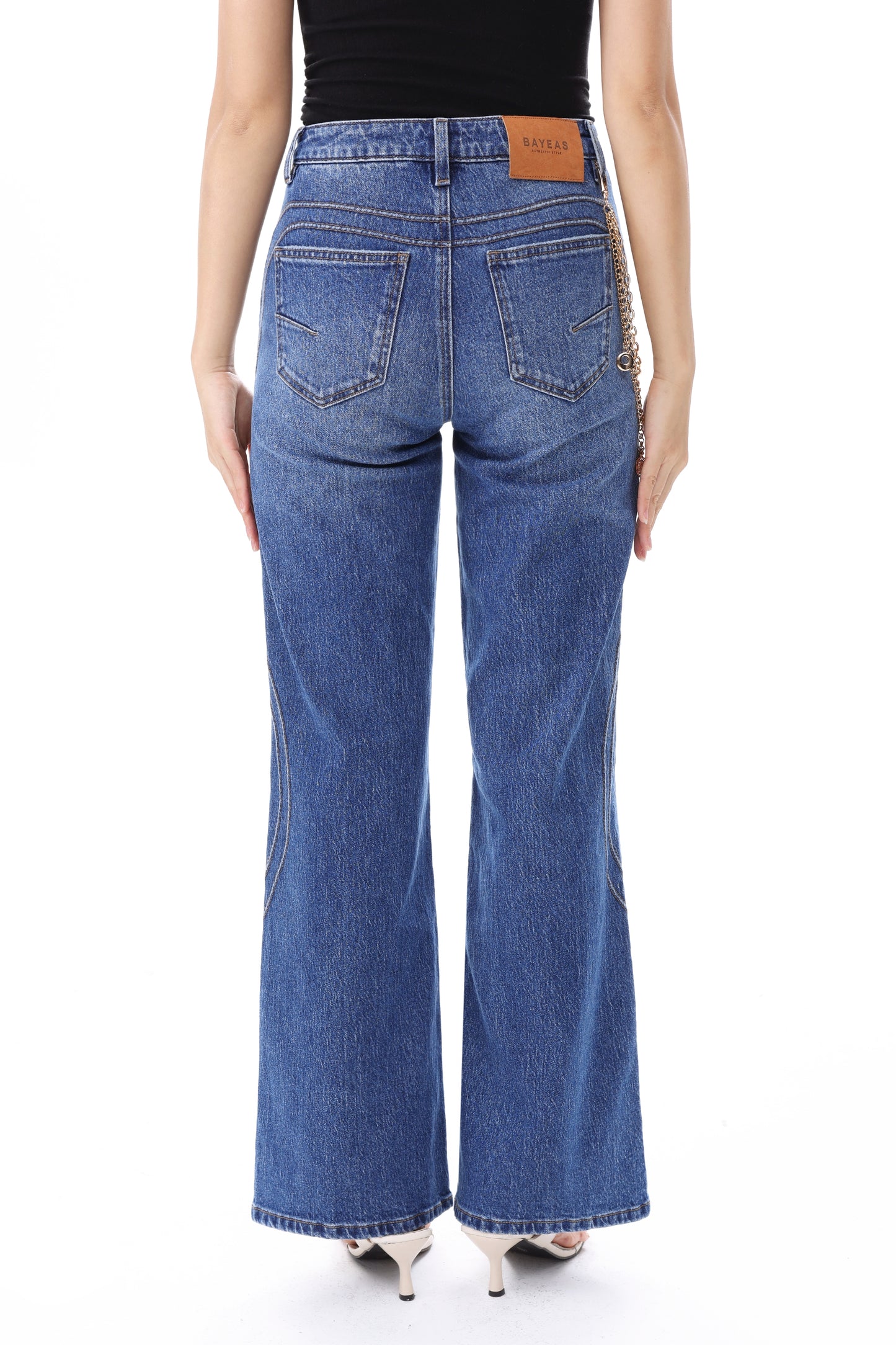 NEW YORK HIGH RISE FLARED WIDE LEG FULL JEANS BYW8428