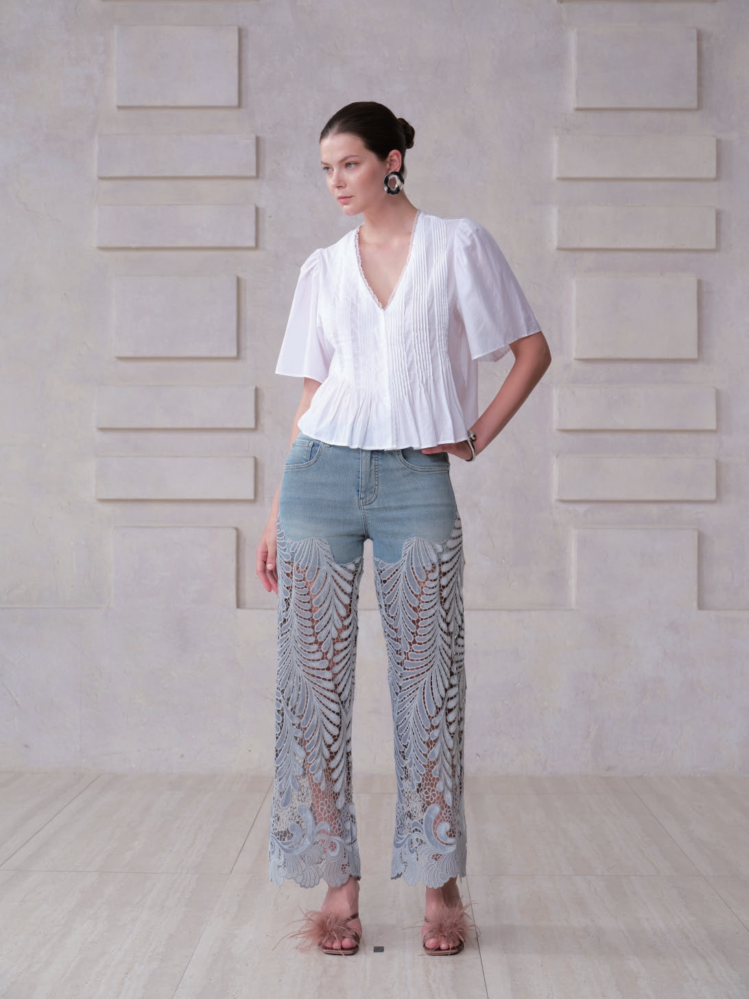 NEW YORK HIGH RISE FLARED WIDE LEG  FULL JEANS BYW8426