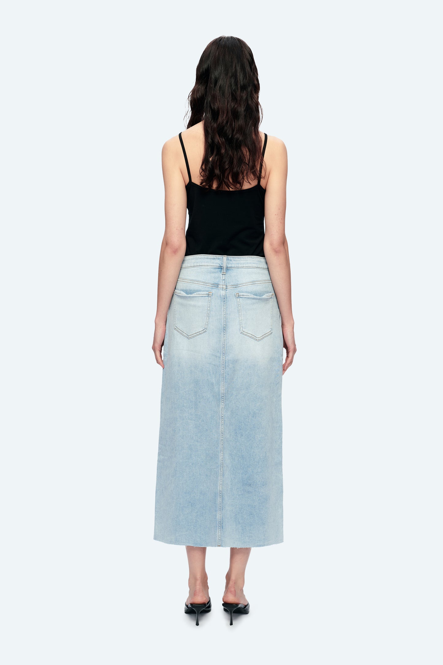 MIDI SKIRT WITH CF INVISIBLE ZIP/SLIT BYK7022 STORY