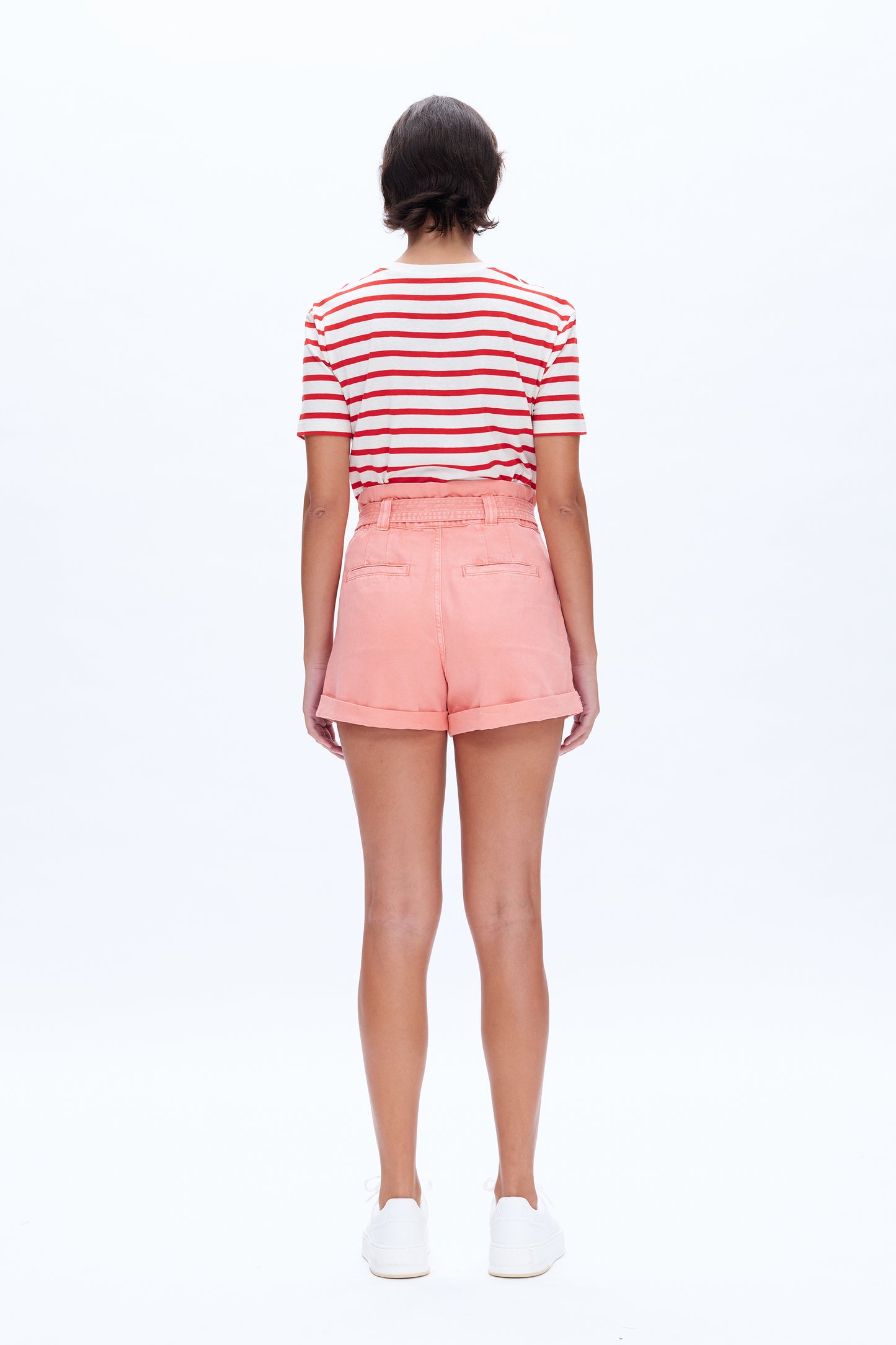 EVA SUPER HIGH RISE SHORT PANTS WITH ROLLED HEM BYH6099 (BYMJ023) PINK