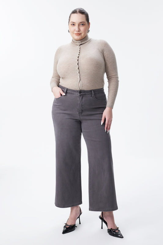 PLUS MID RISE STRAIGHT BYT5198-P GRAY