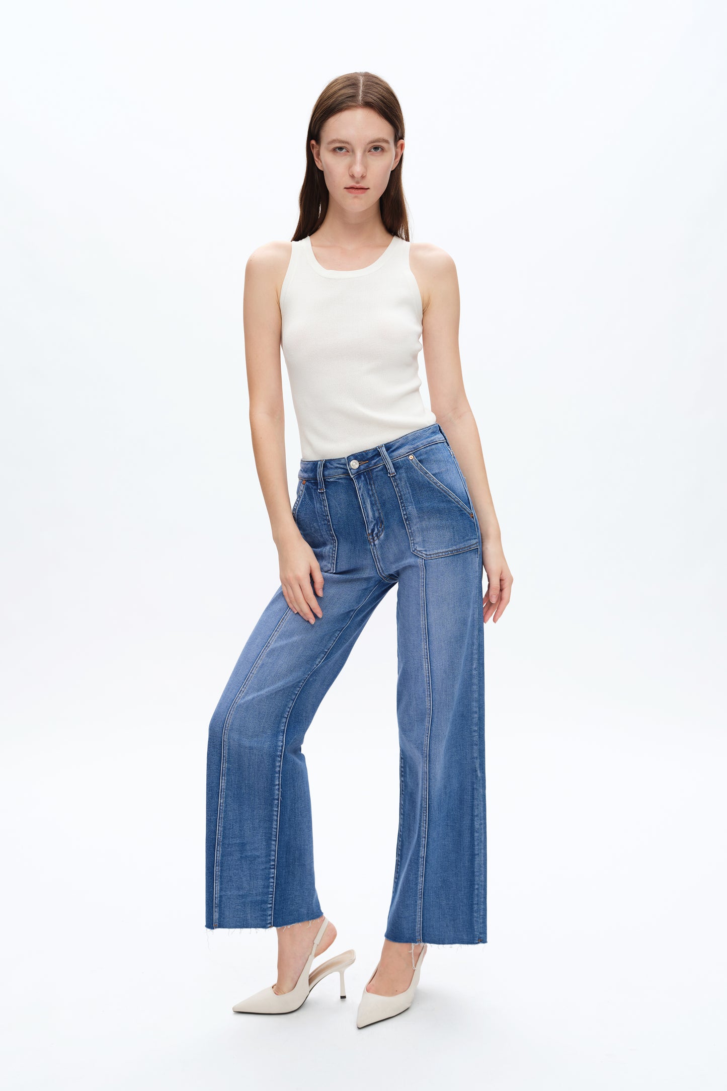 JESS HIGH RISE RELAXED STRAIGHT JEANS BYT5190 (BYLY015) BLUELOVER