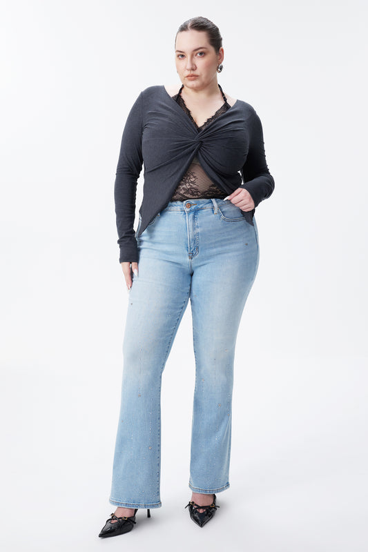 PLUS HIGH RISE BOOTCUT DENIM JEANS