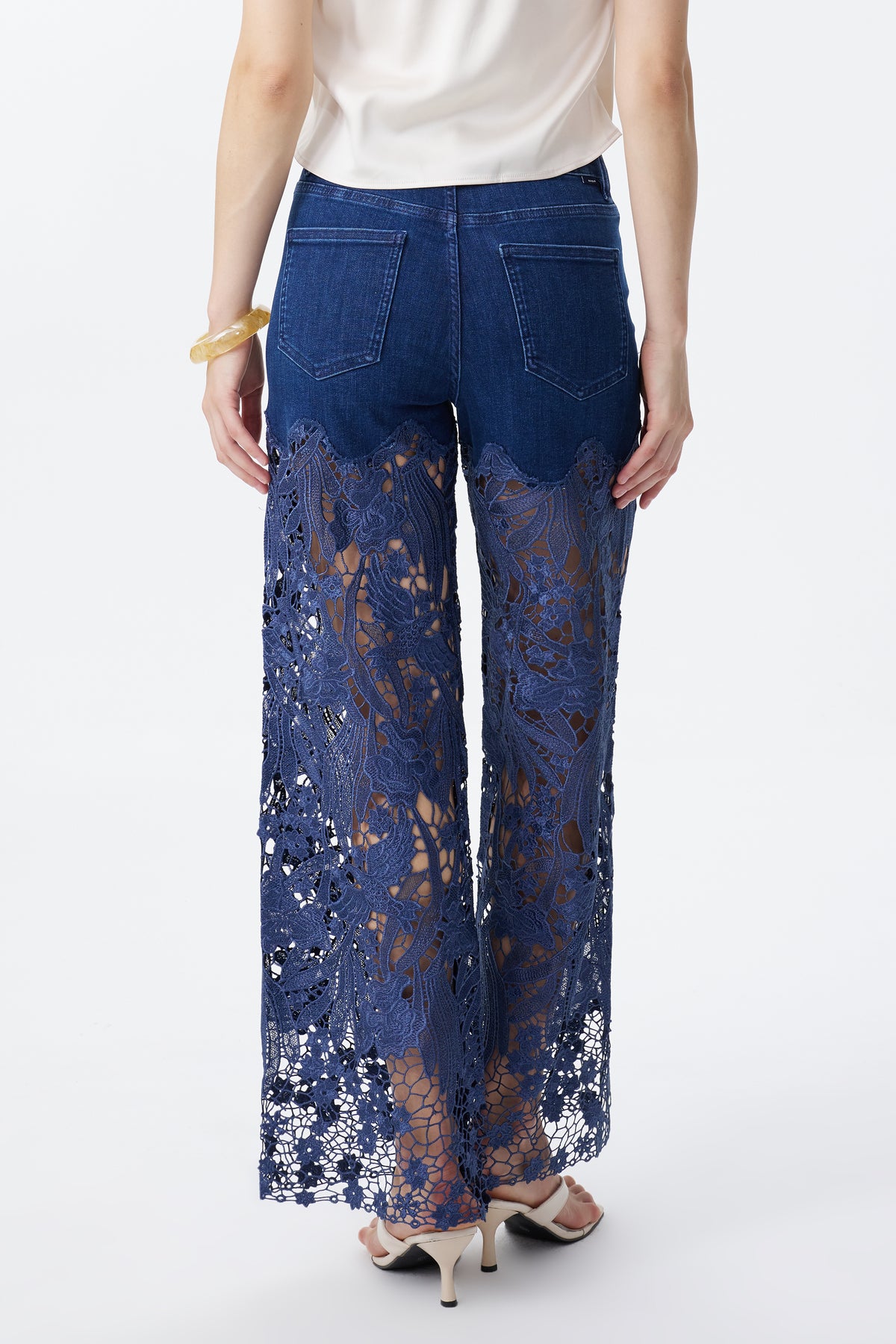 HIGH RISE LACE PANTS WITH RHINESTONE