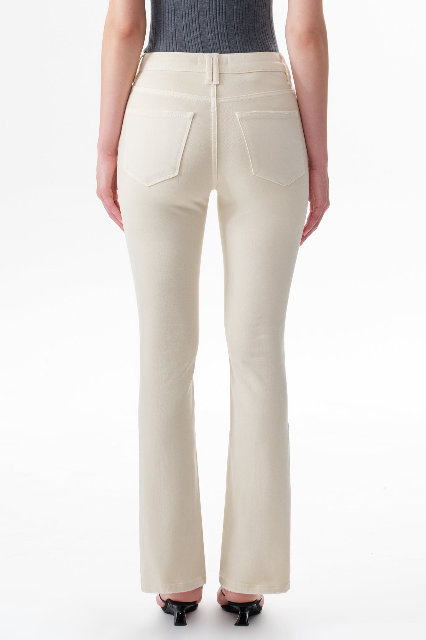 EMILY HIGH RISE DISTRESSED FLARE
