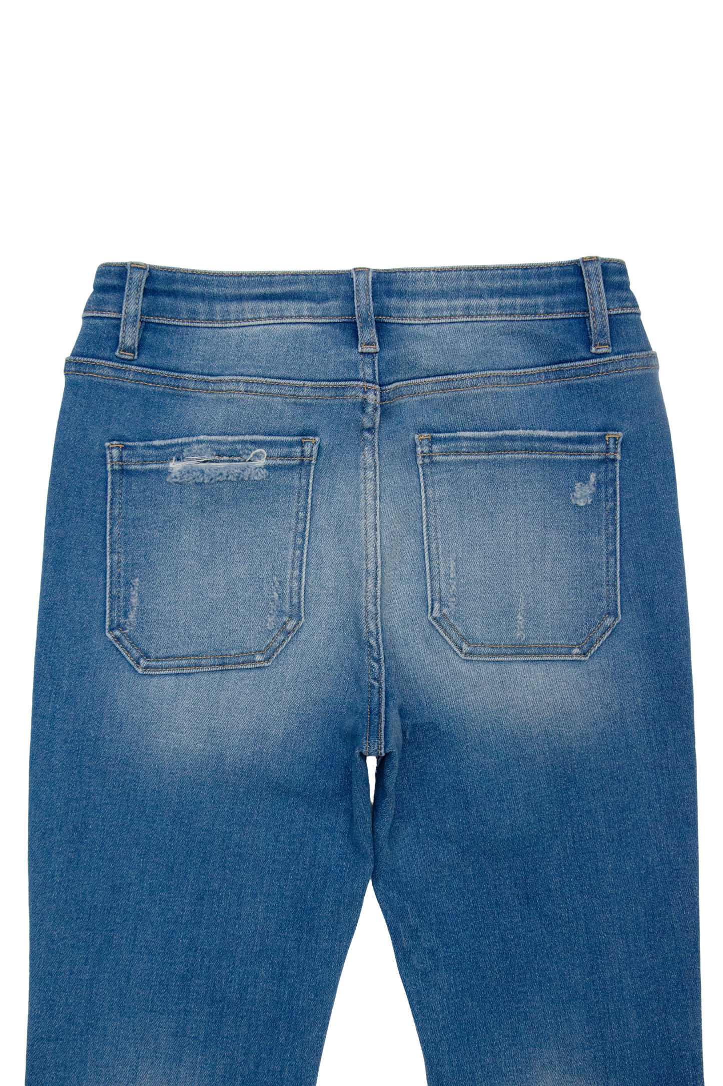 MID RISE CROPPED STRAIGHT LEG DENIM JEANS BYT5291 (DJFQW032) MEDIUM BLUE