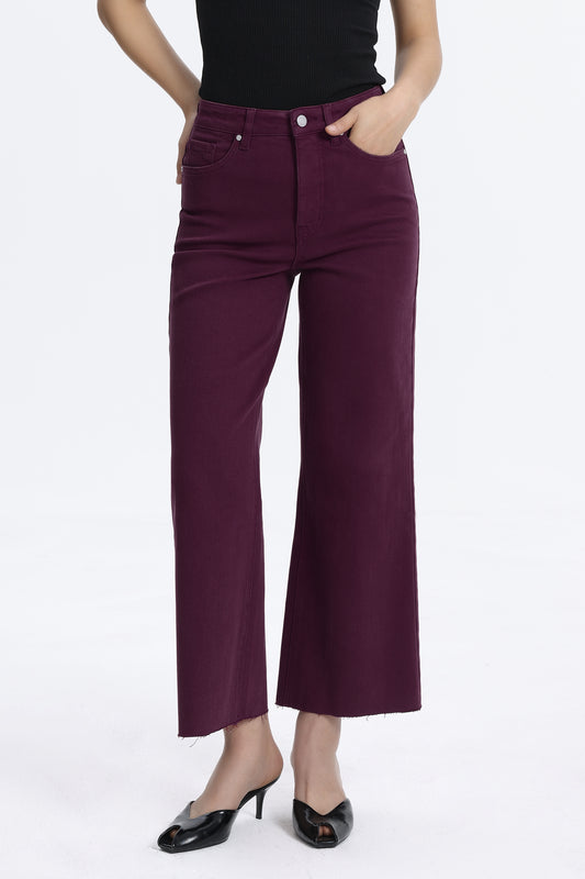 HIGH RISE WIDE LEG BYW8015 MAROON