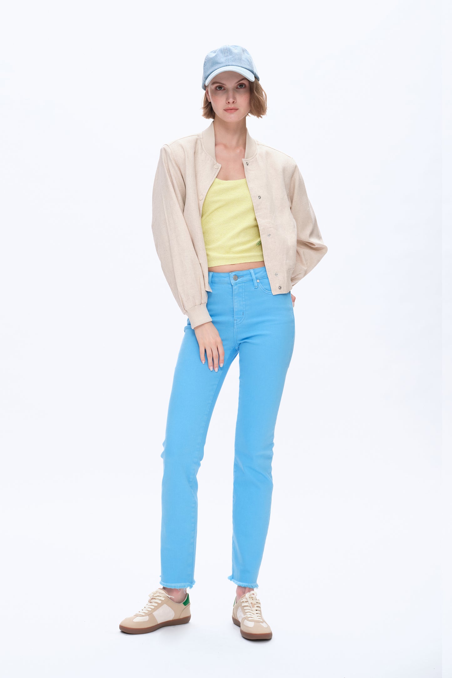 MID RISE SLIM STRAIGHT PANTS BYT5234 (BYMJ172) SEA BLUE