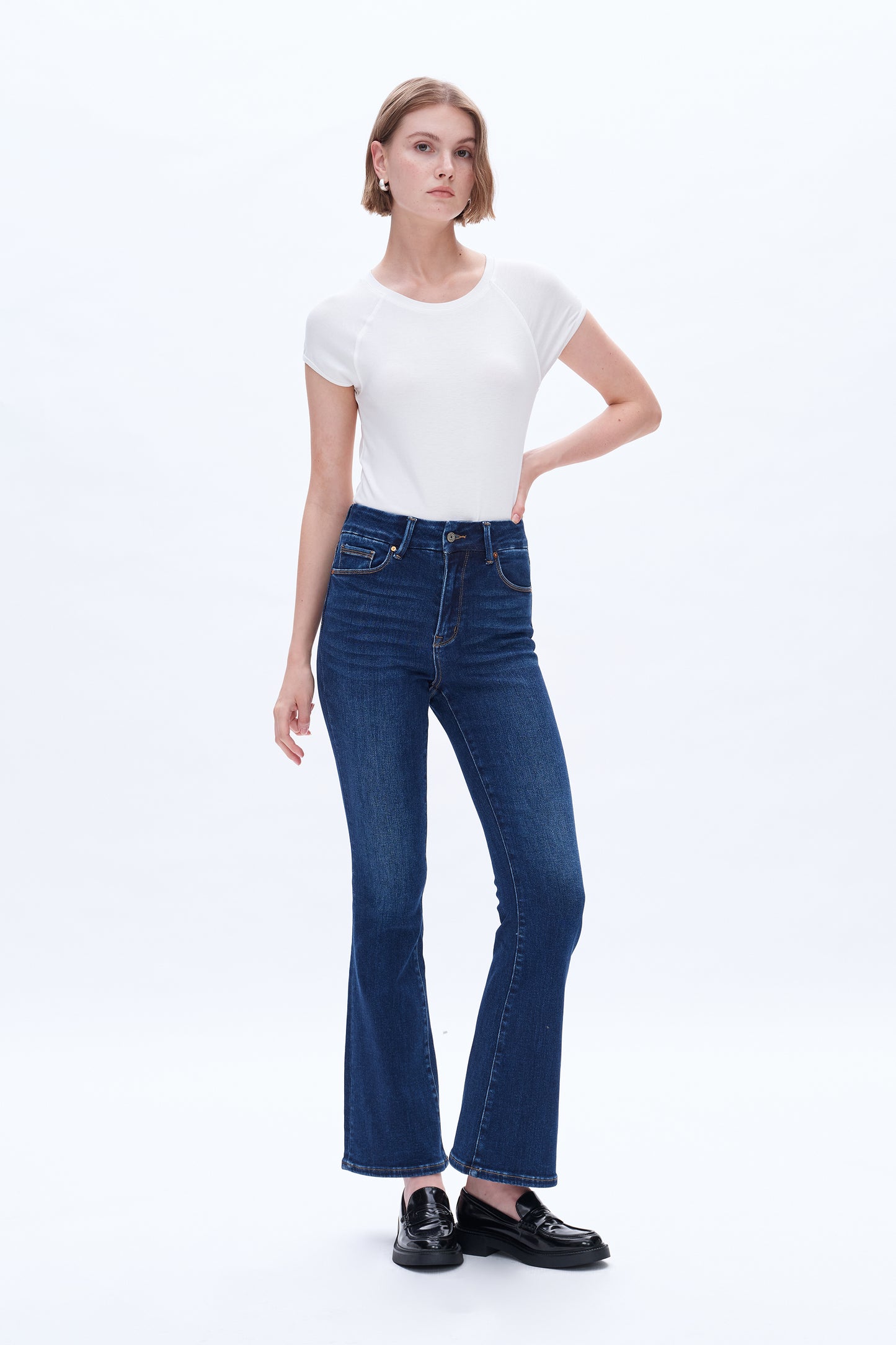 HIGH RISE BOOTCUT JEANS BYF1122 (BYHE008) DEEP SEA