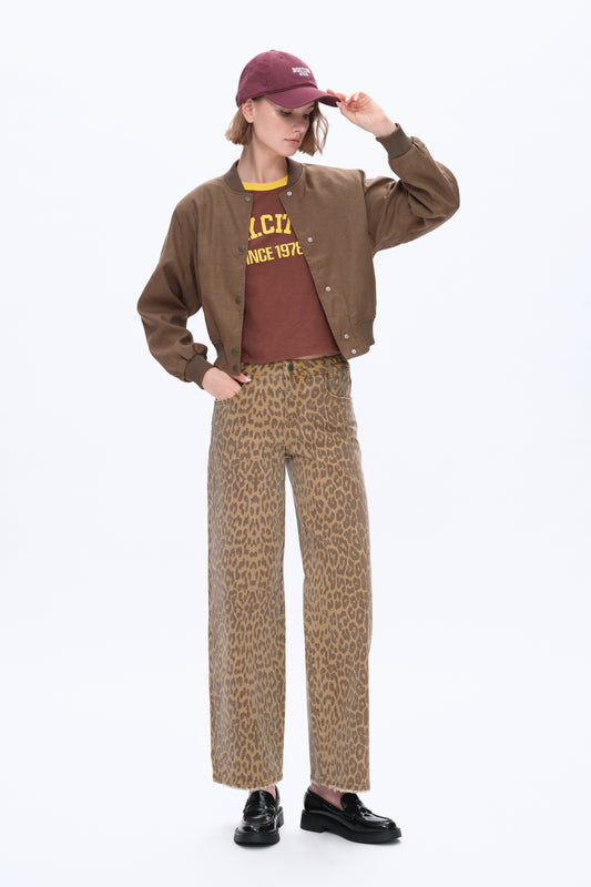 MID RISE LEOPARD STRAIGHT