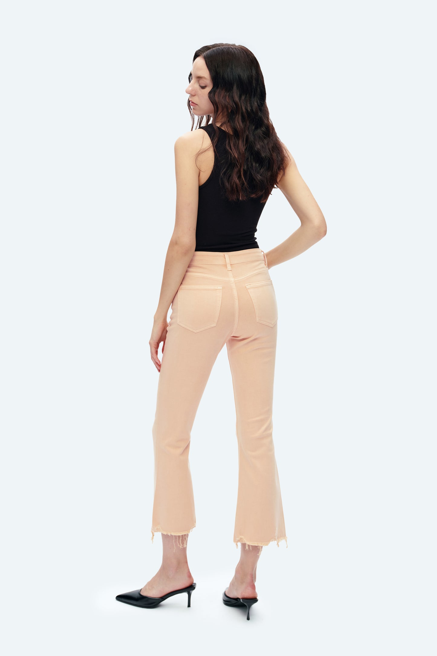 ALICE MID RISE CROP FLARE JEANS BYF1102 BLEACHED APRICOT