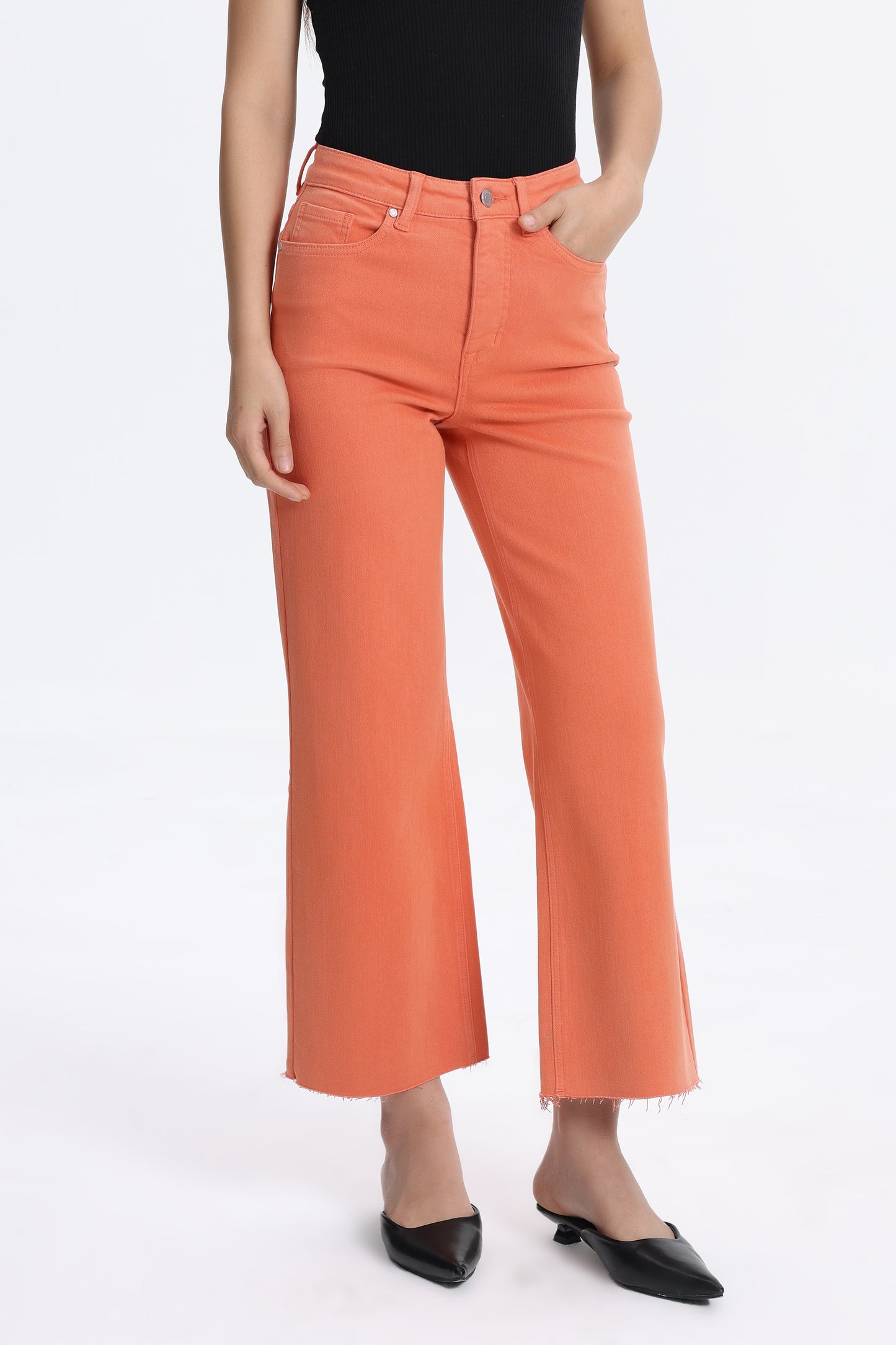 HIGH RISE WIDE LEG BYW8015 BURNT ORANGE