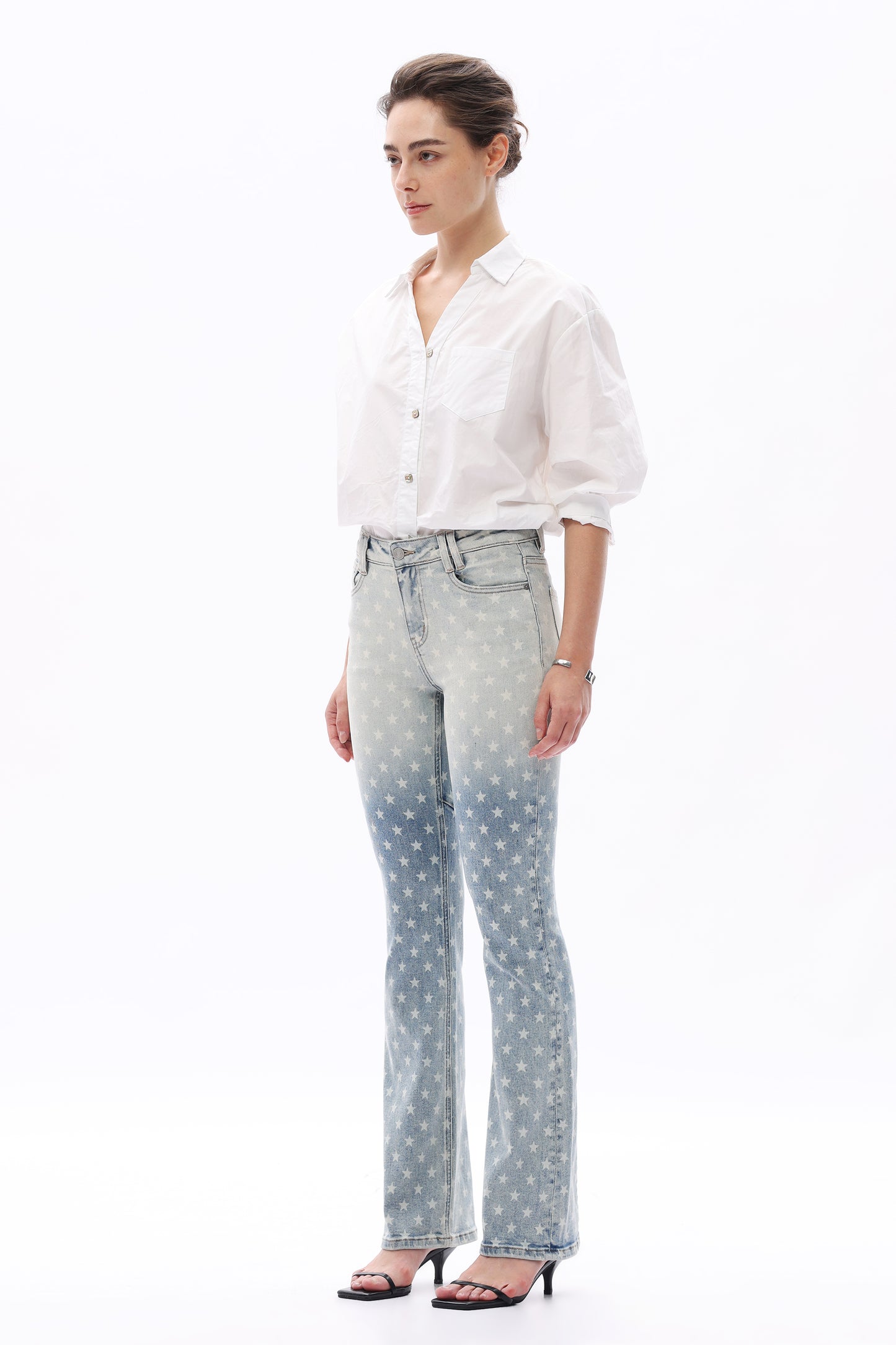 MID RISE BOOTCUT WITH STAR PRINT