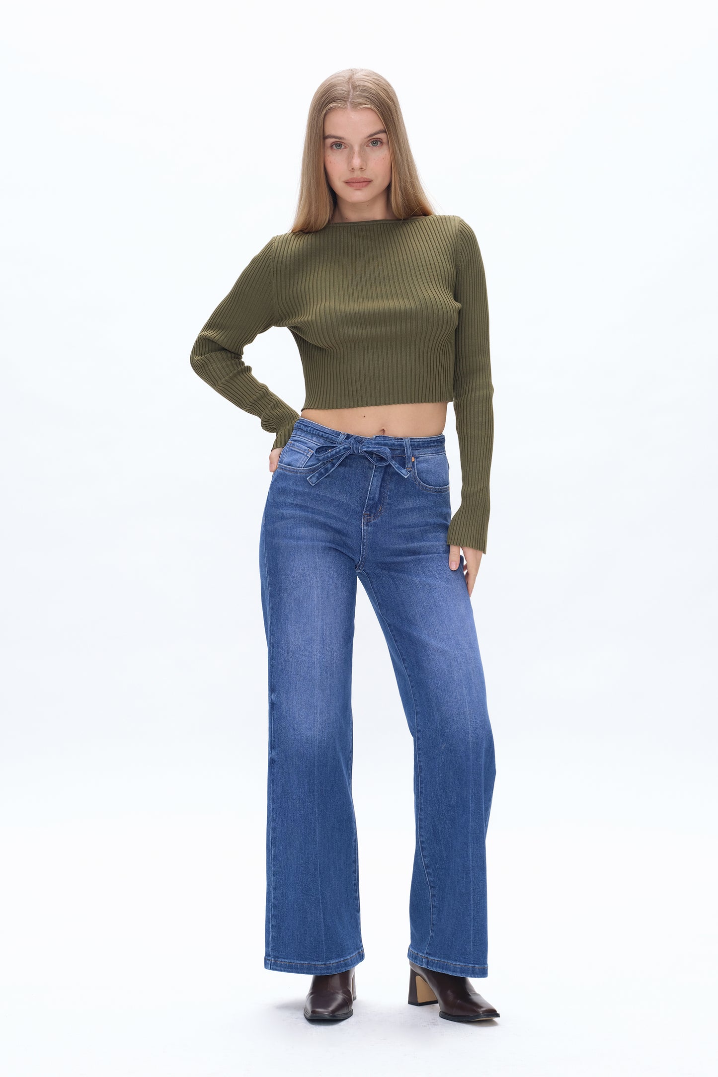 CLOE HIGH RISE WIDE LEG JEANS BYW8137 (BYLY016) STARLIGHT