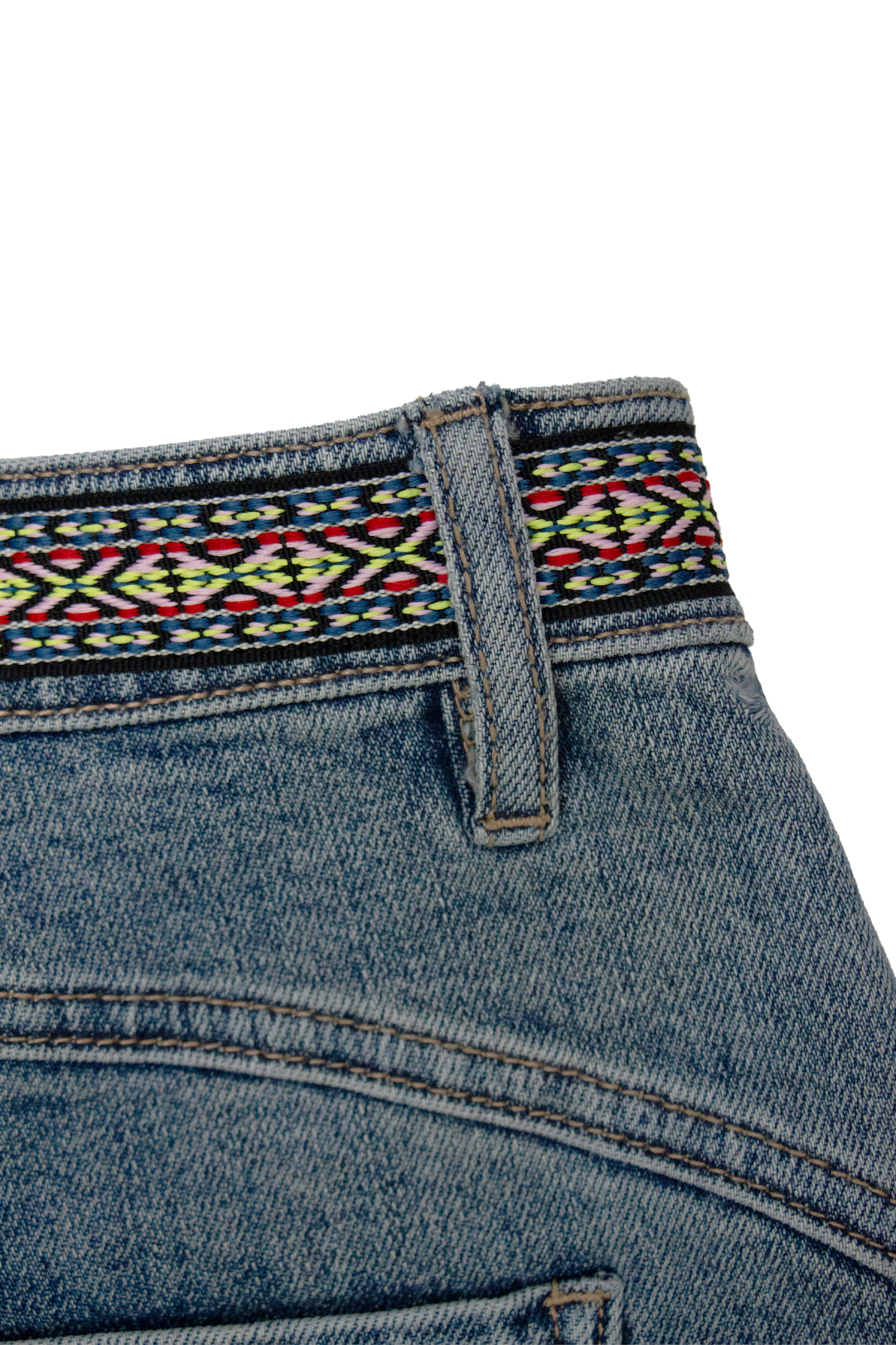 MID RISE DROP CROTCH DENIM SHORTS BYH6138 (DJFGM012) MEDIUM BLUE