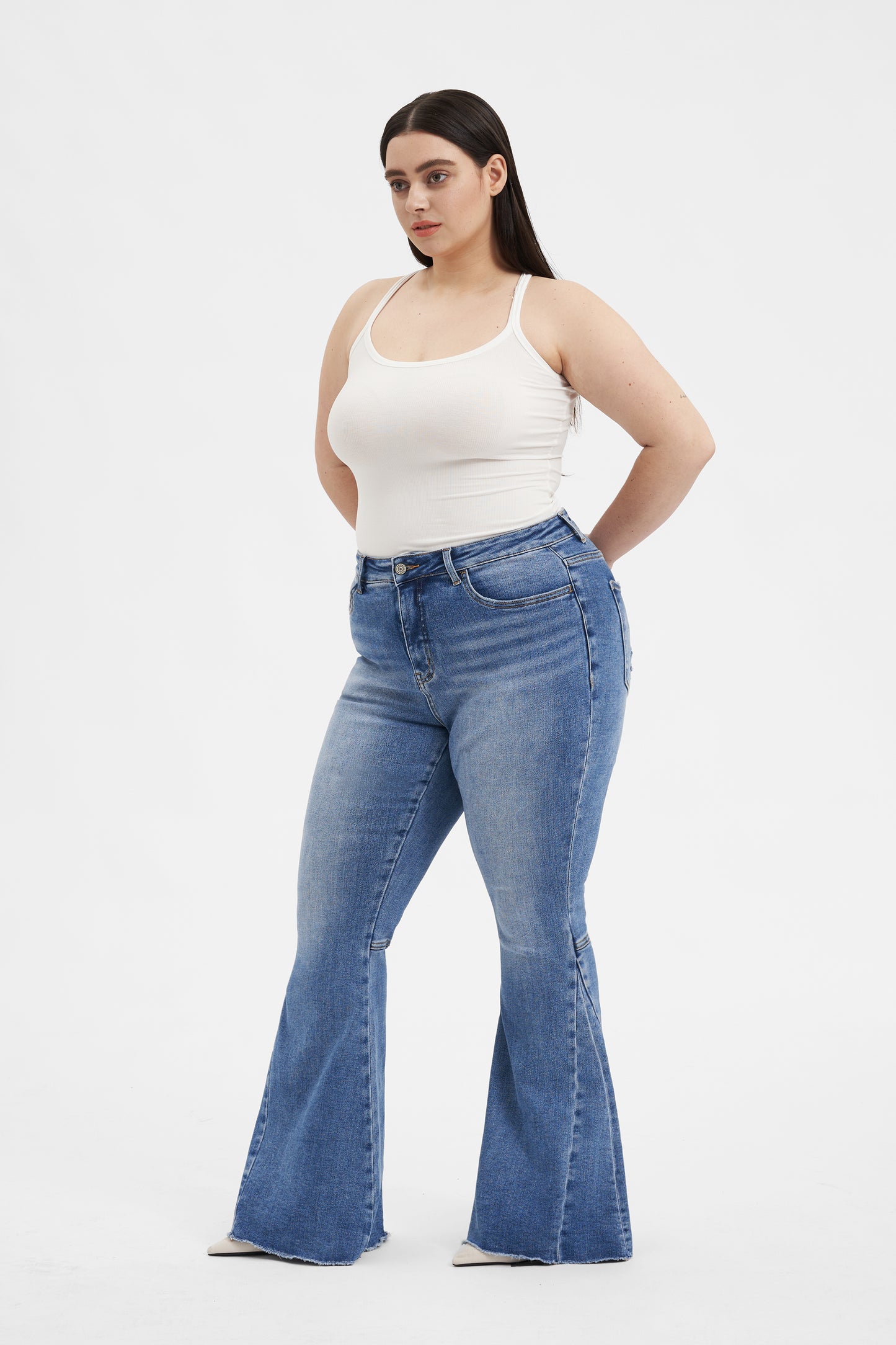 ANNA HIGH RISE FLARE JEANS BYF1121-P ISLAND PLUS SIZE