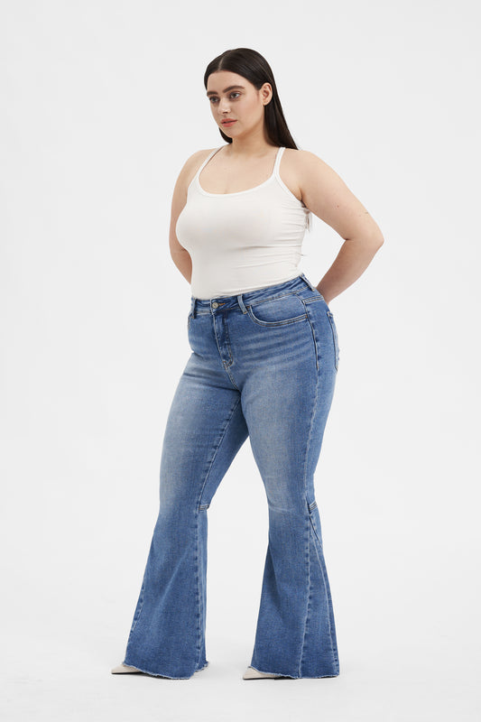ANNA HIGH RISE FLARE JEANS BYF1121-P ISLAND PLUS SIZE