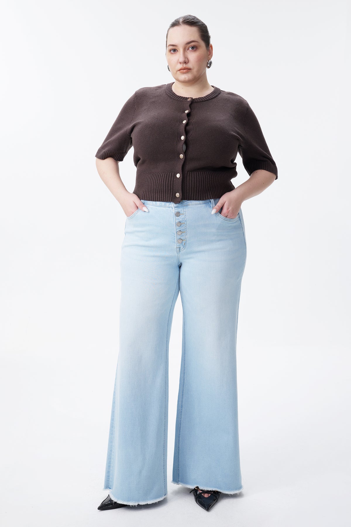 PLUS MID RISE WIDE LEG