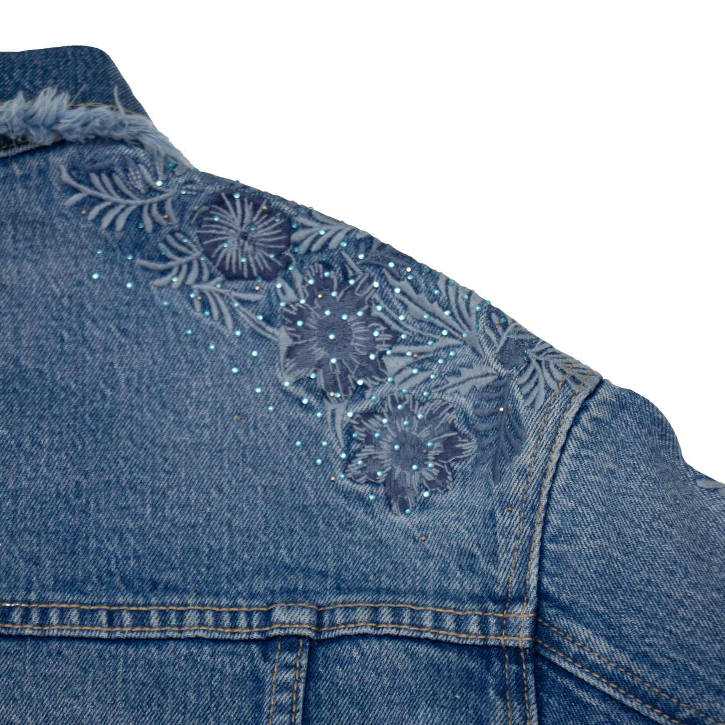 EMBROIDERED DENIM JACKET BYJ9067 (BYMG068) MEDIUM BLUE