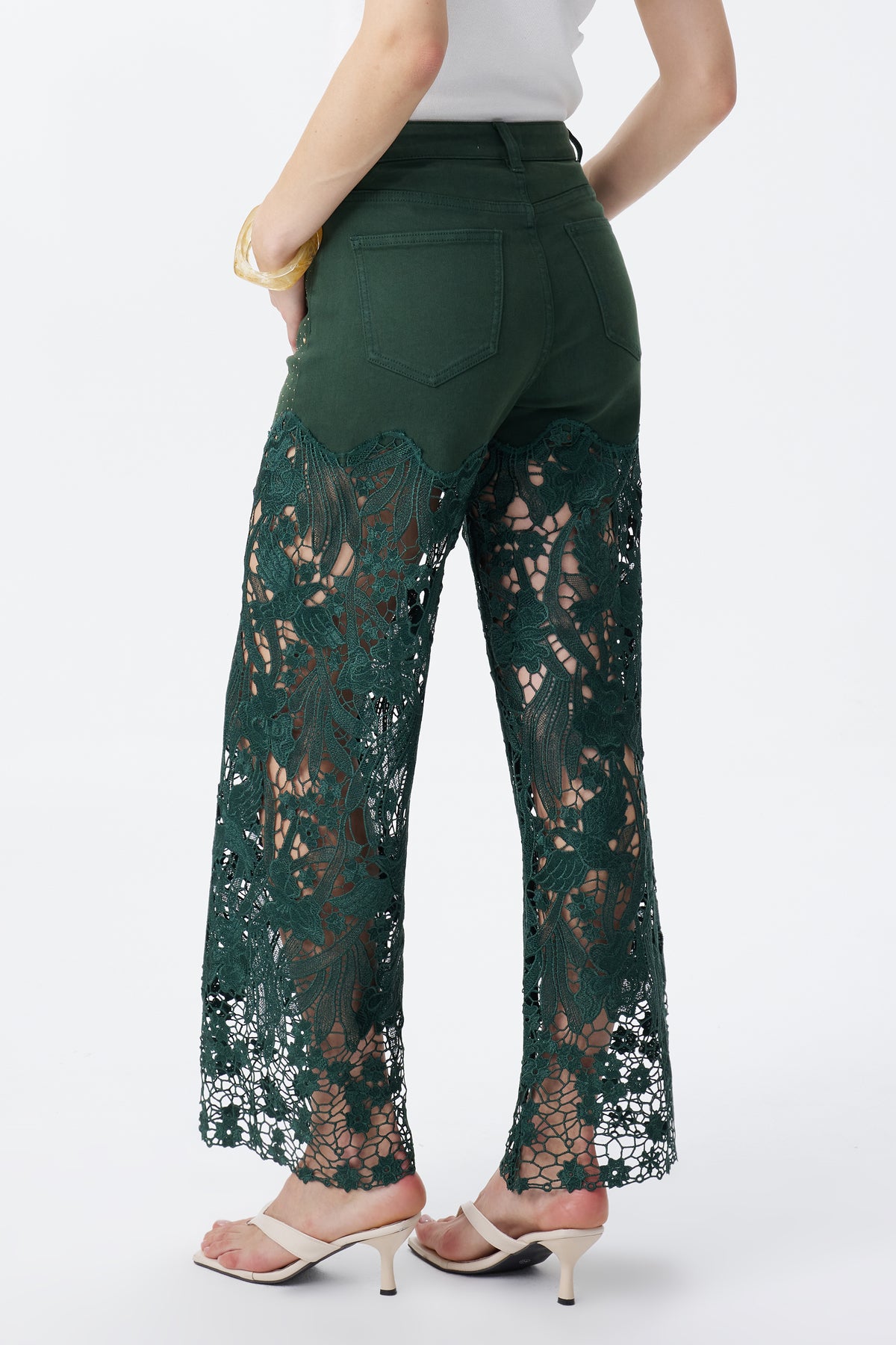 HIGH RISE LACE PANTS WITH RHINESTONE