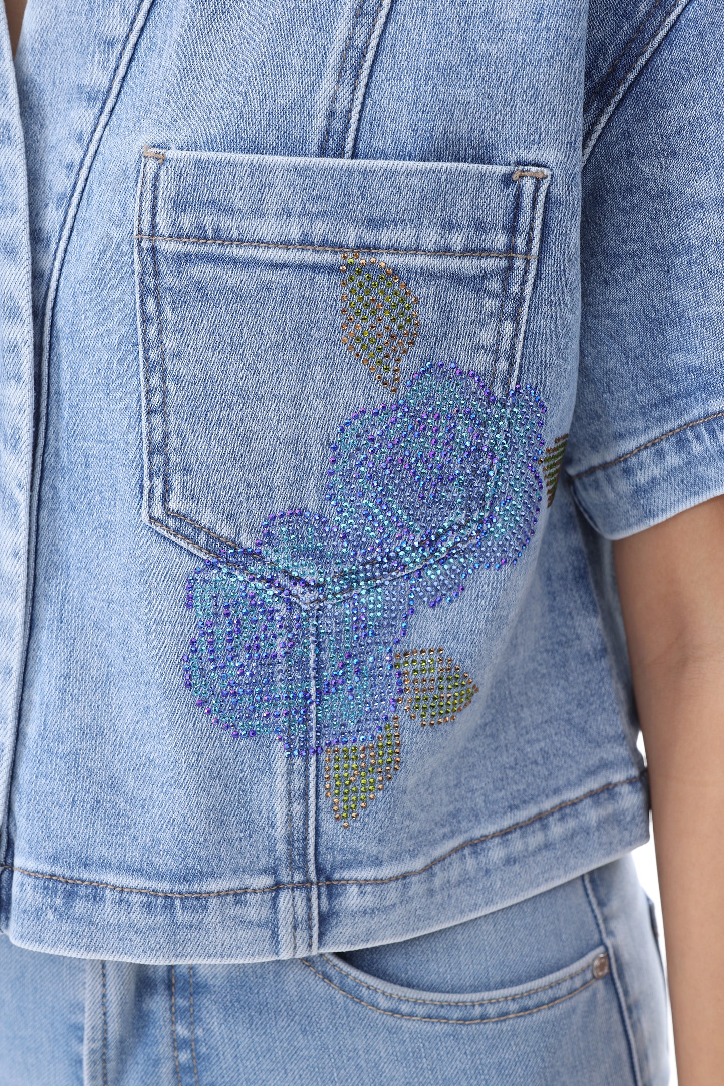 MILAN RHINESTONE EMBELLISHED SHIRT BYJ9093