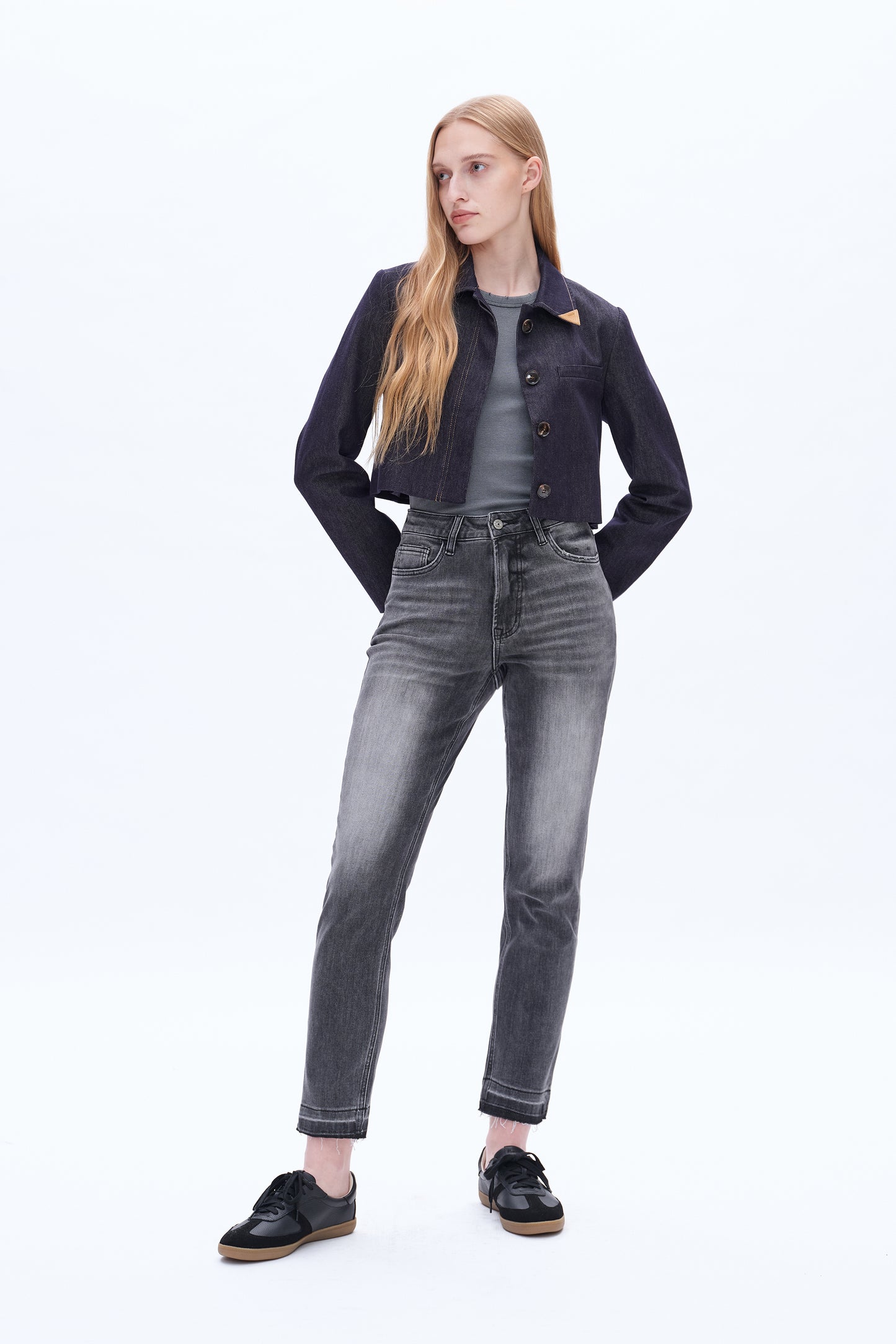 HIGH RISE STRAIGHT MOM JEANS BYM3012 STARRY NIGHT