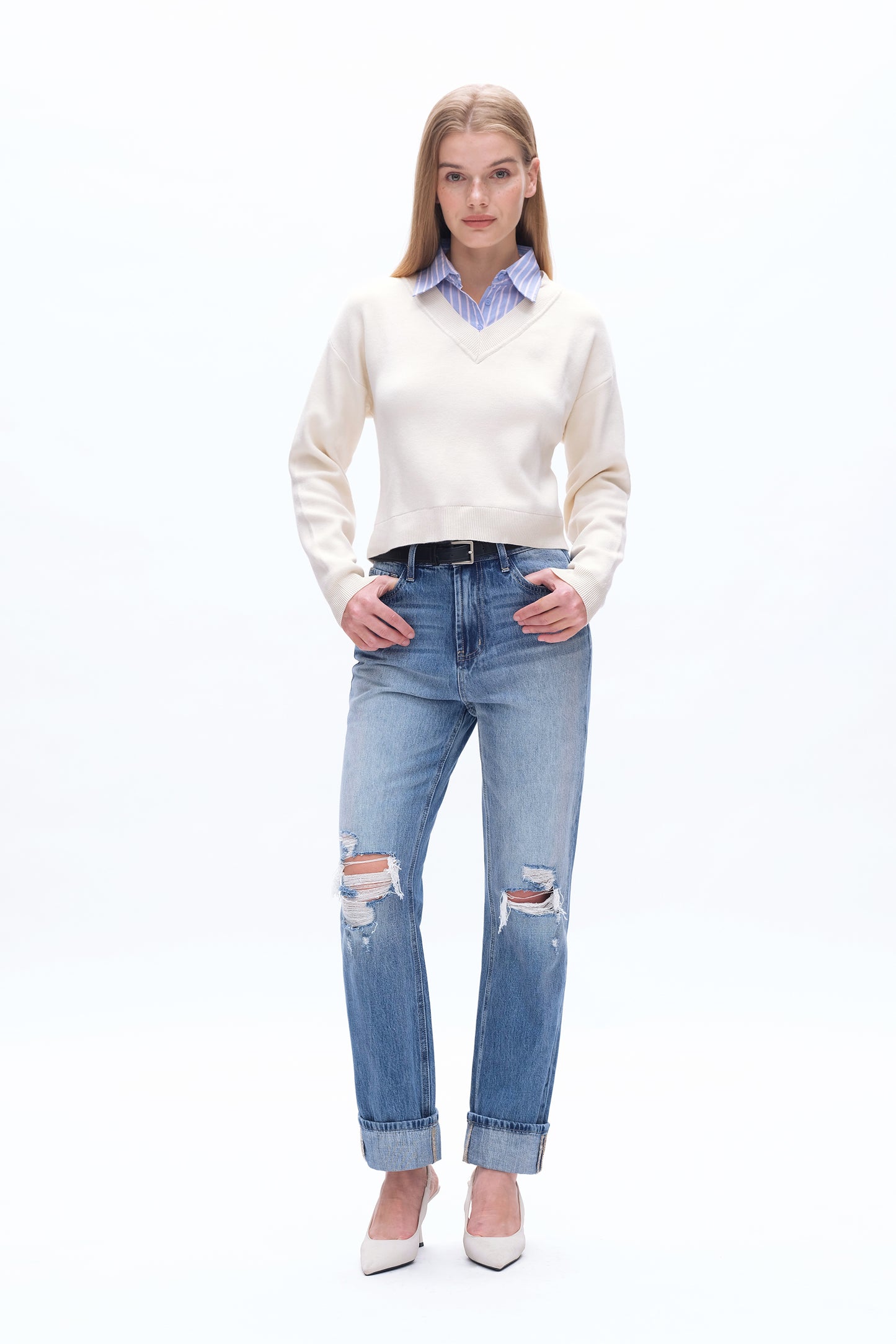 HIGH RISE 90'S VINTAGE STRAIGHT JEAN BYT5159 GLACIER