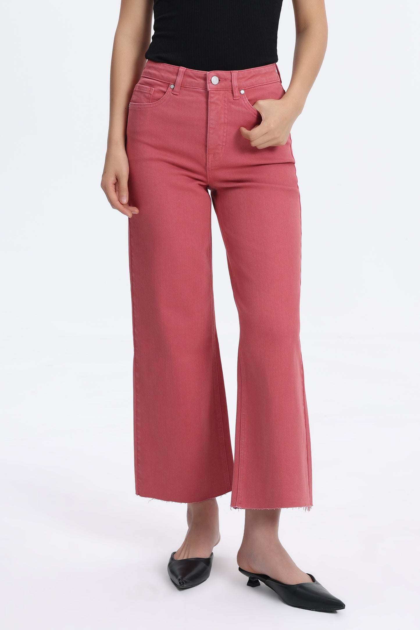 HIGH RISE WIDE LEG BYW8015 MAROON