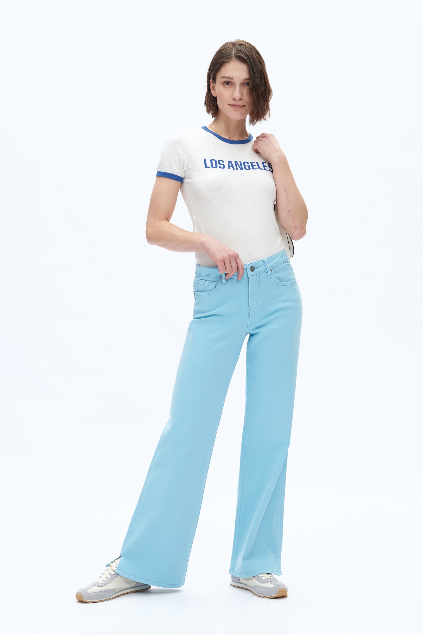 MID RISE WIDE LEG PANTS BYW8172 (BYMJ177) SKY BLUE