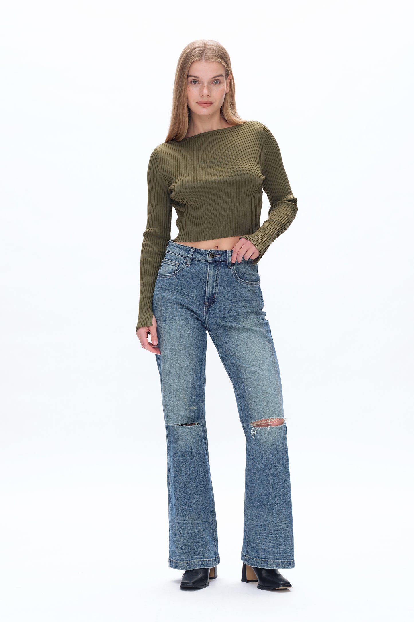 SUPER HIGH RISE WIDE LEG JEANS BYW8133 (BYHE039) RETRO