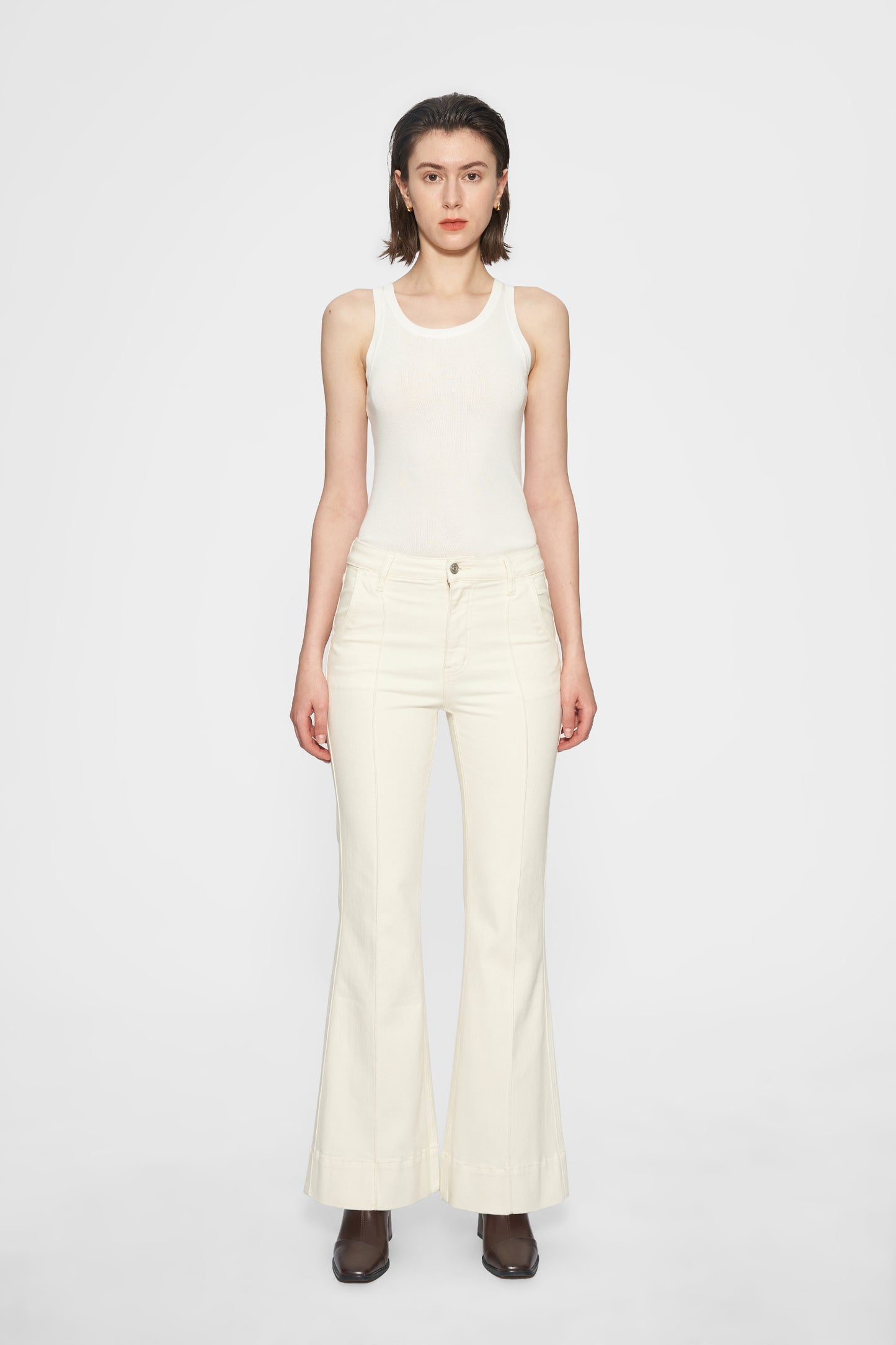 ROSE HIGH RISE FLARE LEG PANTS BYF1140 (BYMJ035) WHITE