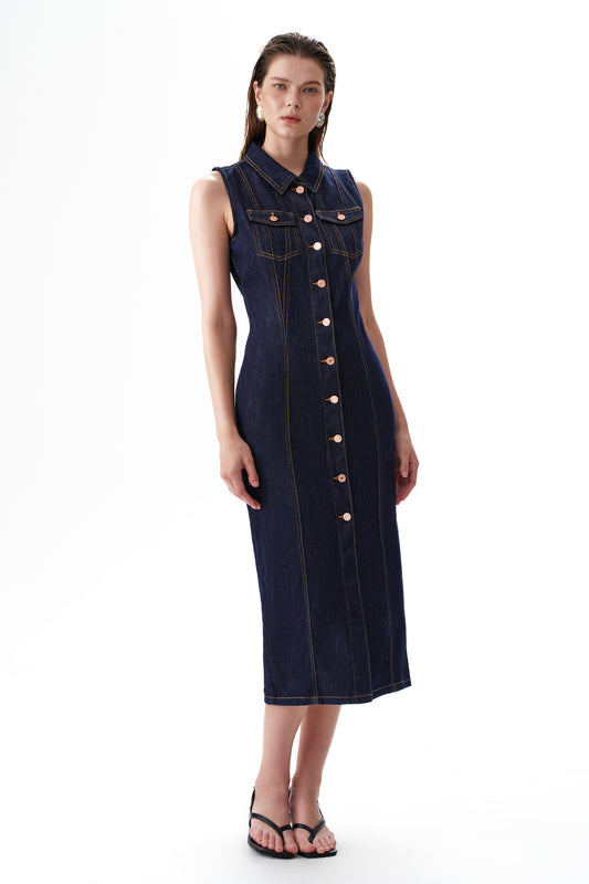 JULIA CARDIGAN DENIM DRESS