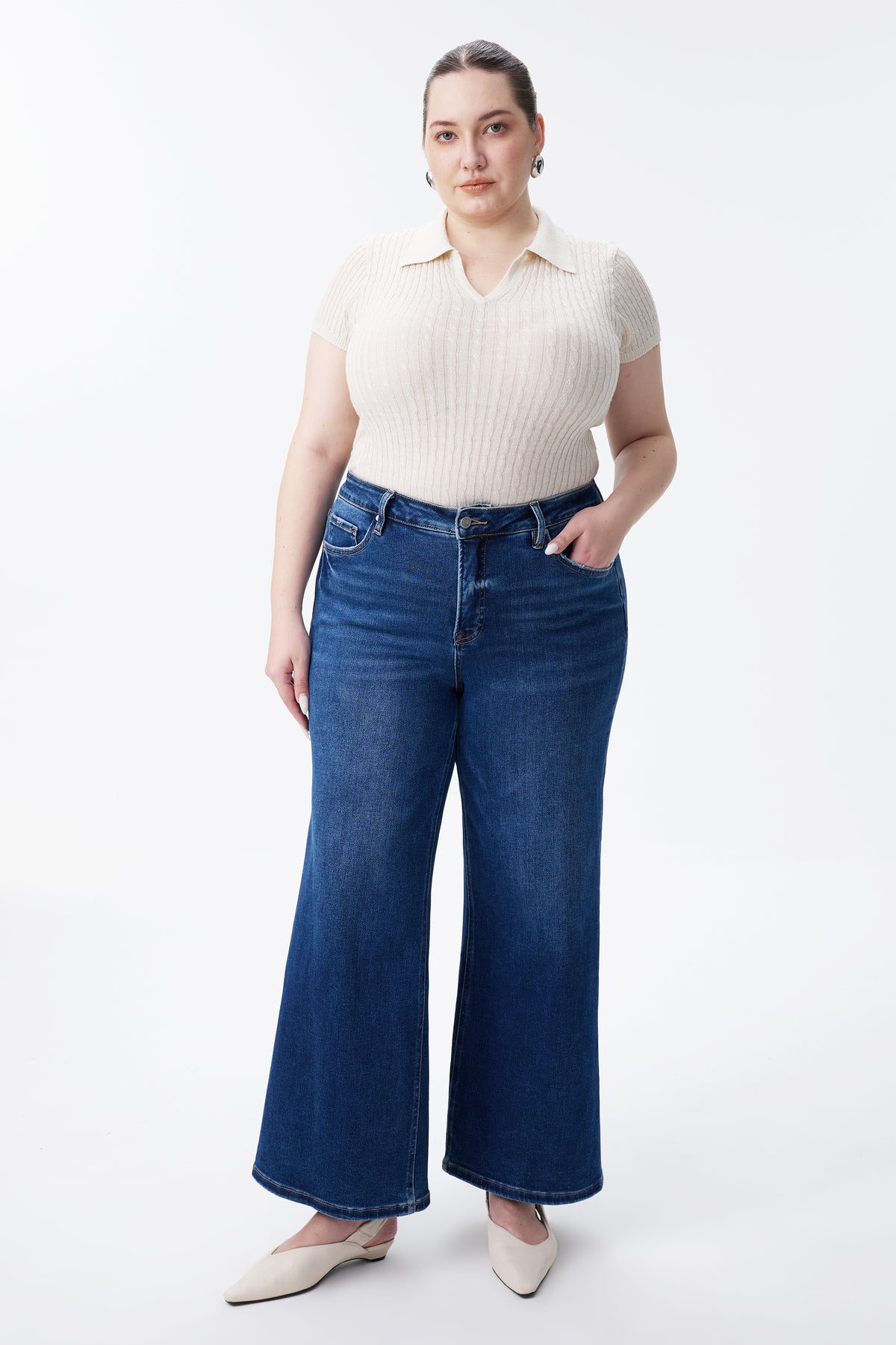 PLUS LISA MID RISE WIDE LEG