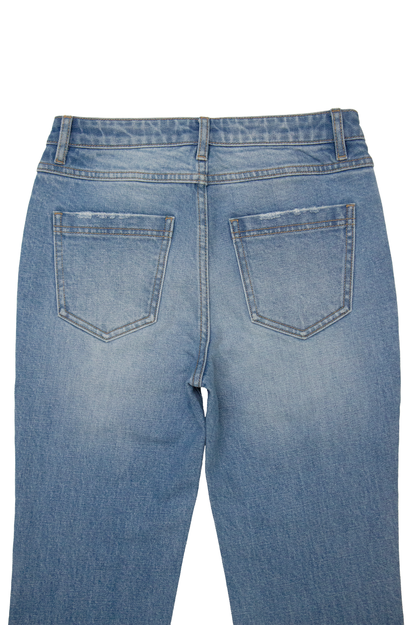 MID RISE SLIM STRAIGHT CROPPED DENIM JEANS BYT5288 (DJFQW030) LIGHT BLUE