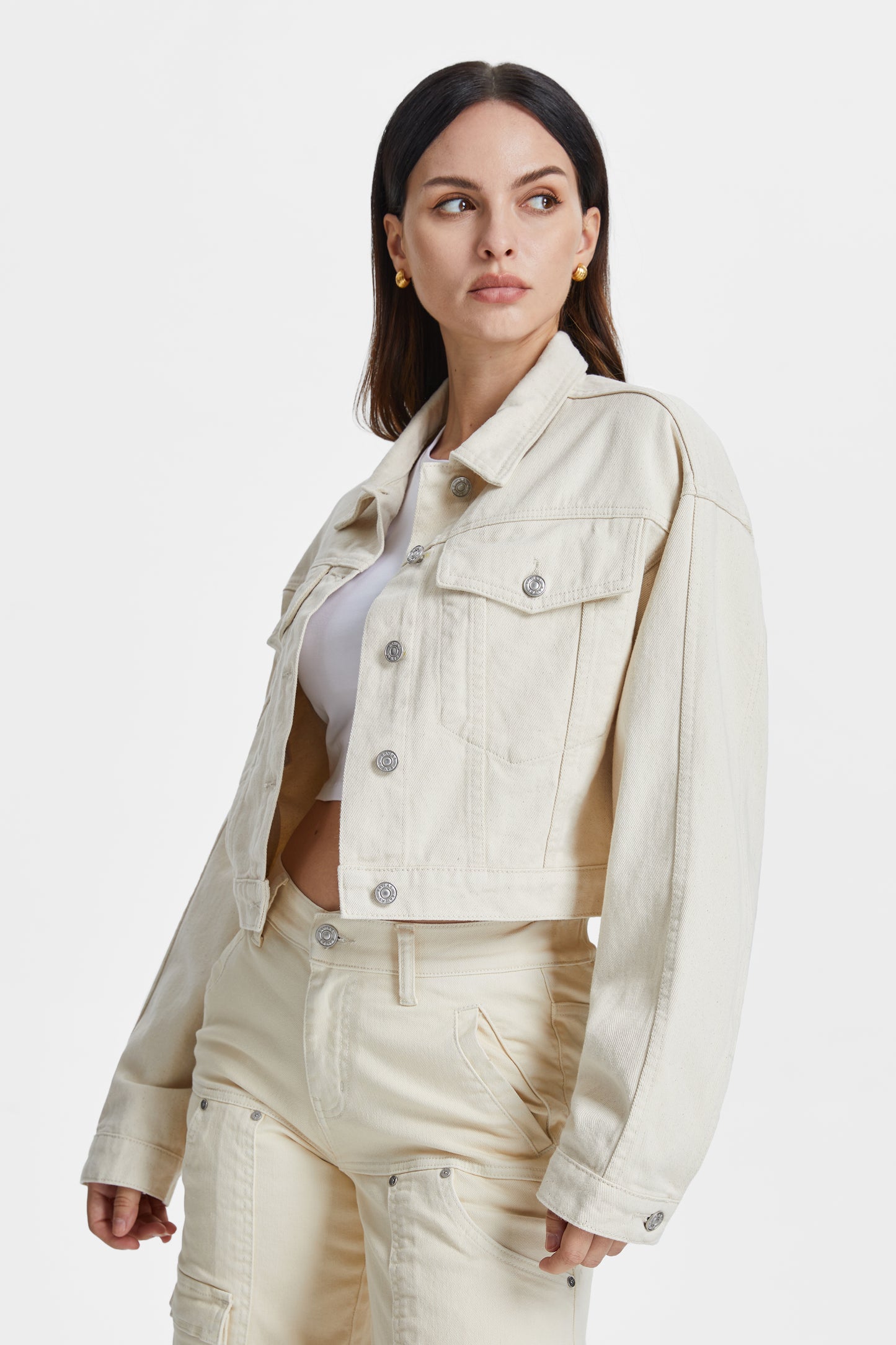 LONG SLEEVE DROP SHOULDER NATURAL JACKET BYJ9029 NATURAL