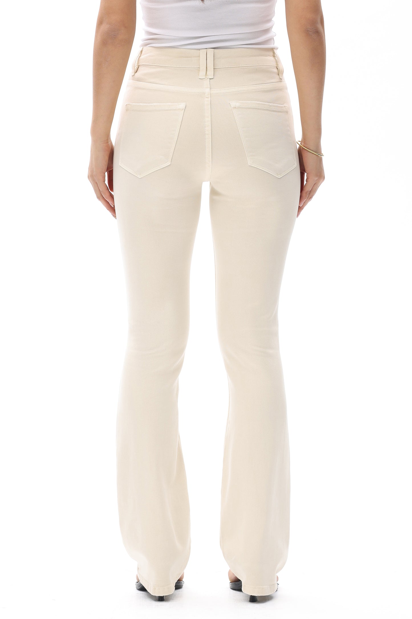 EMILY HIGH RISE DISTRESSED FLARE