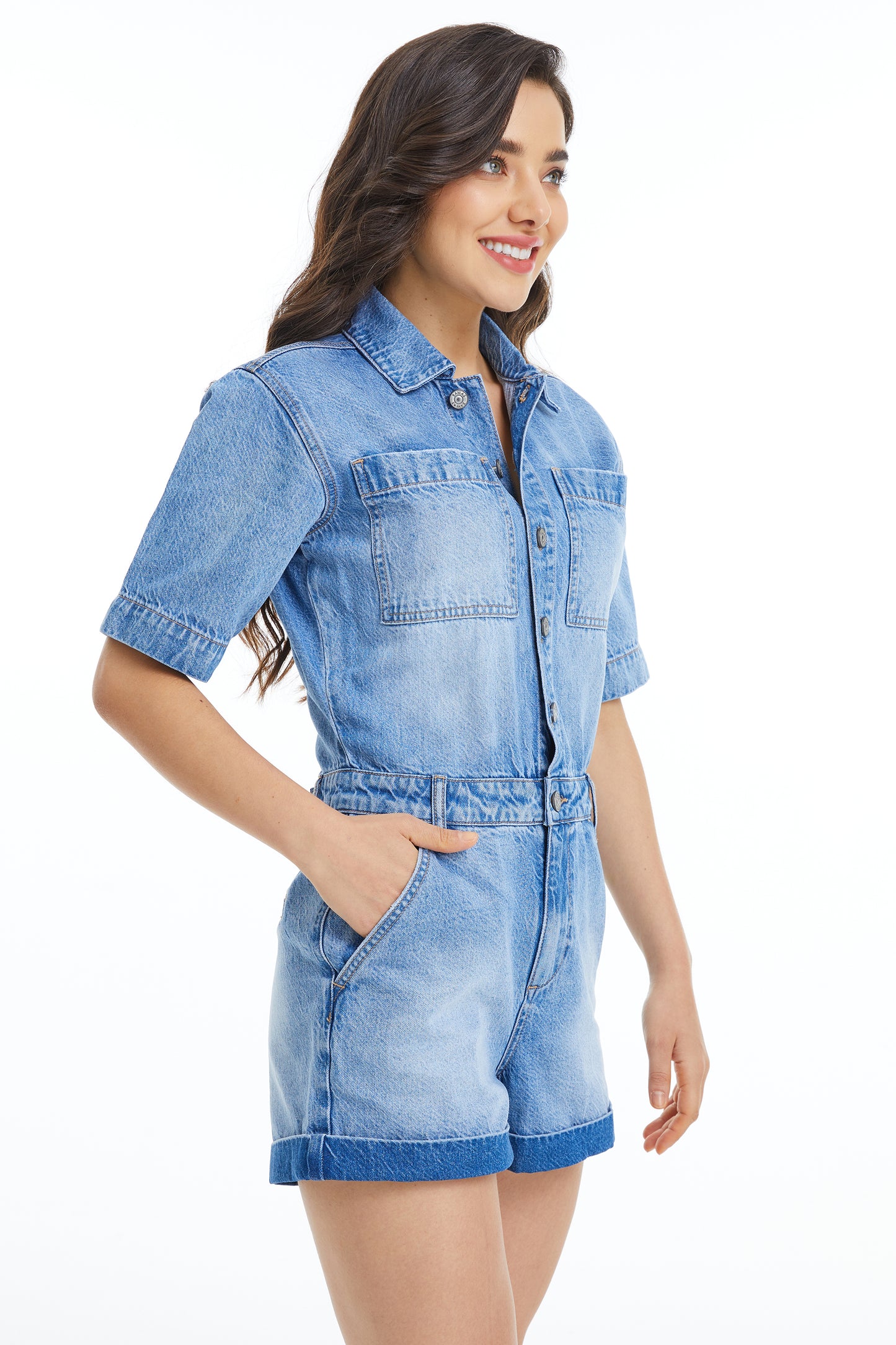 CHLOE DENIM ROMPERS BYRL013 (BYLY029) DOVE