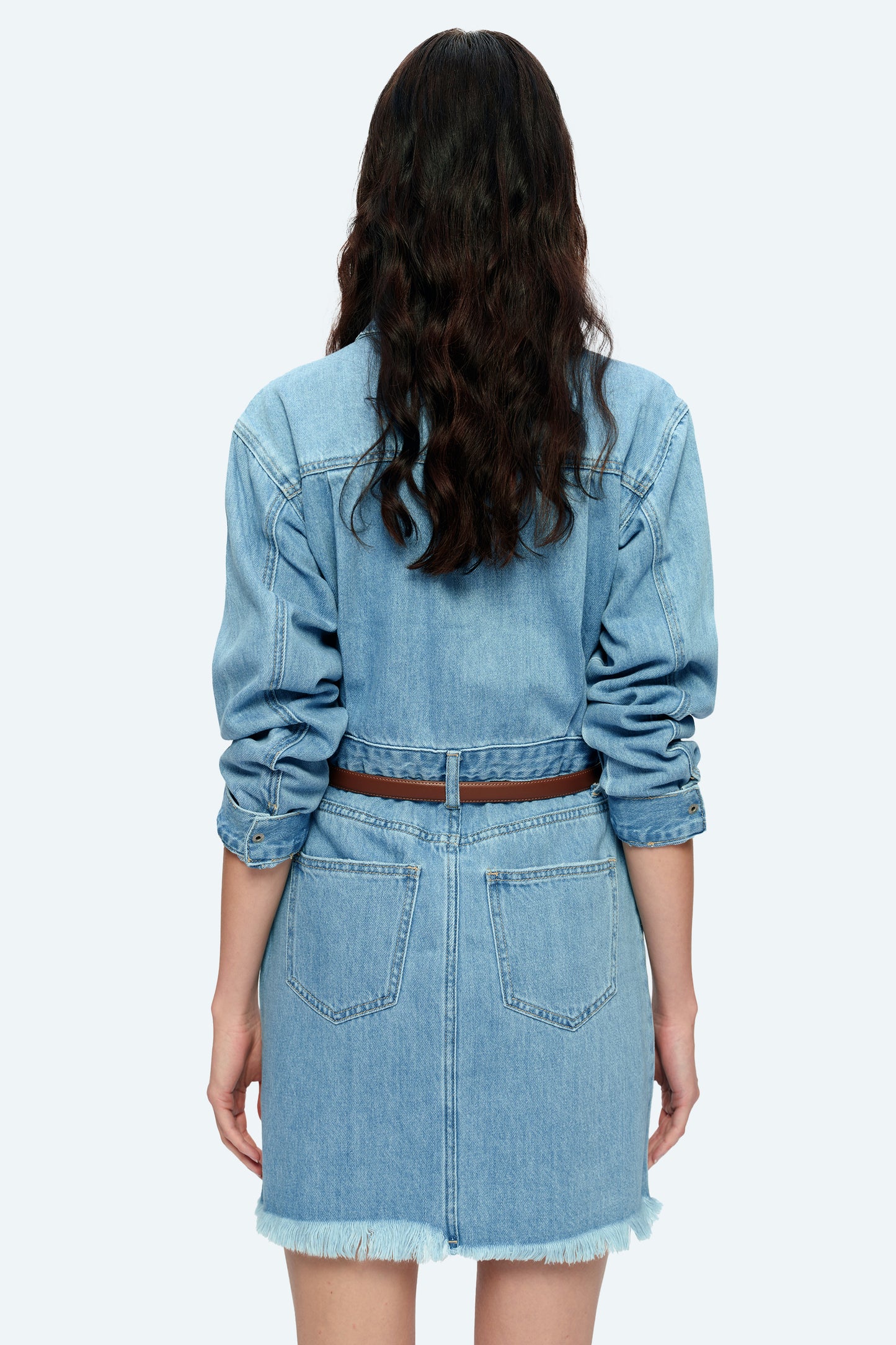 THE RESA DENIM SHIRT DRESS BYK7027 LIGHT BLUE