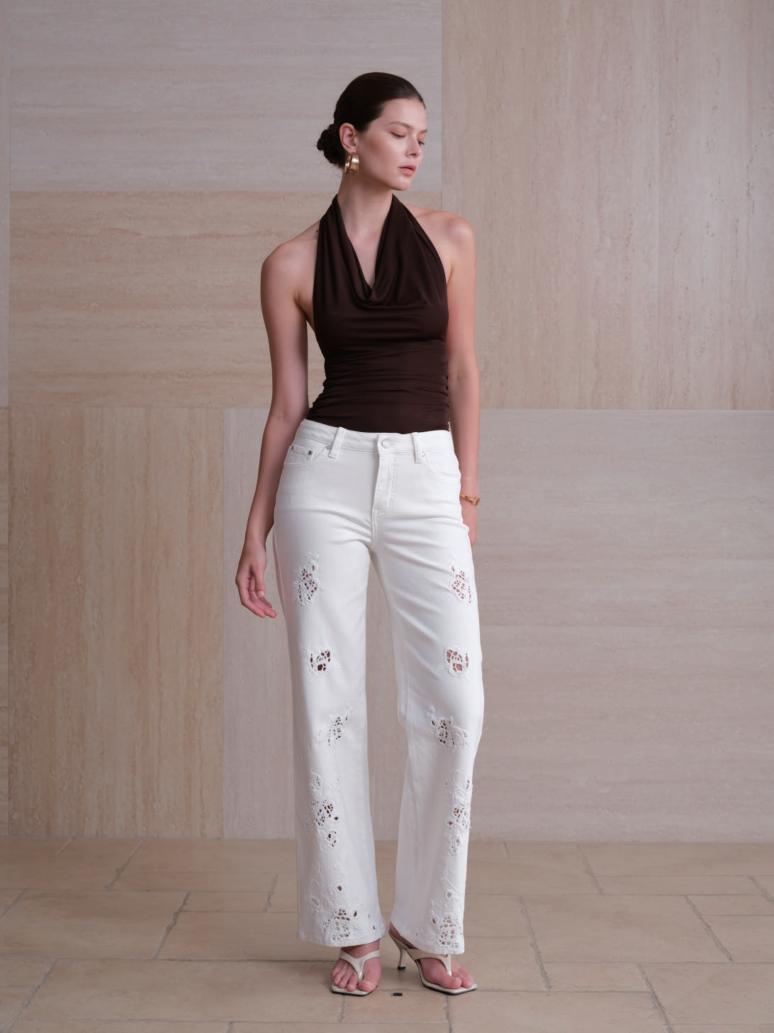 NEW YORK M-HIGH RISE WIDE LEG FULL PANTS BYW8409