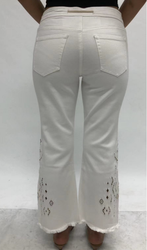 LOS ANGELES MID RISE  BOOTCUT CROPPED PANTS BYF1254