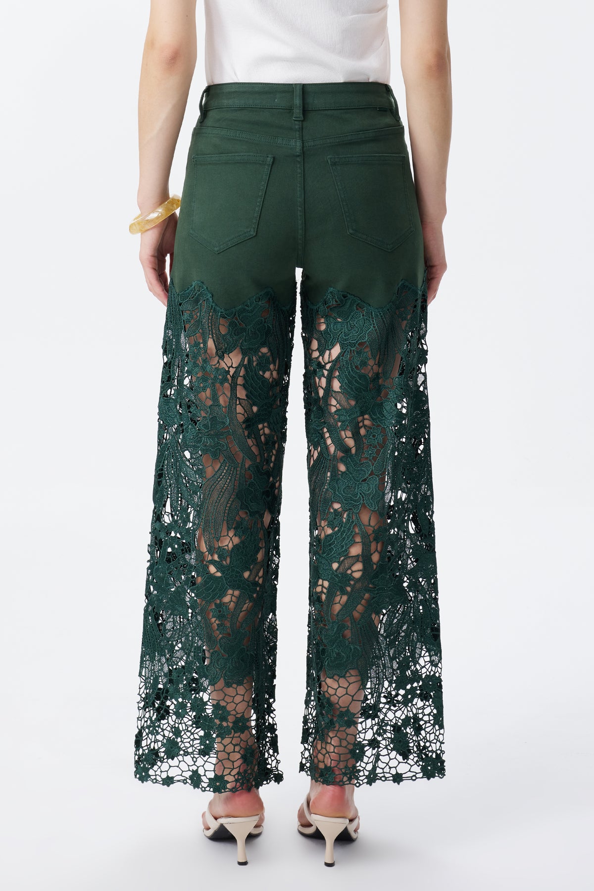 HIGH RISE LACE PANTS WITH RHINESTONE