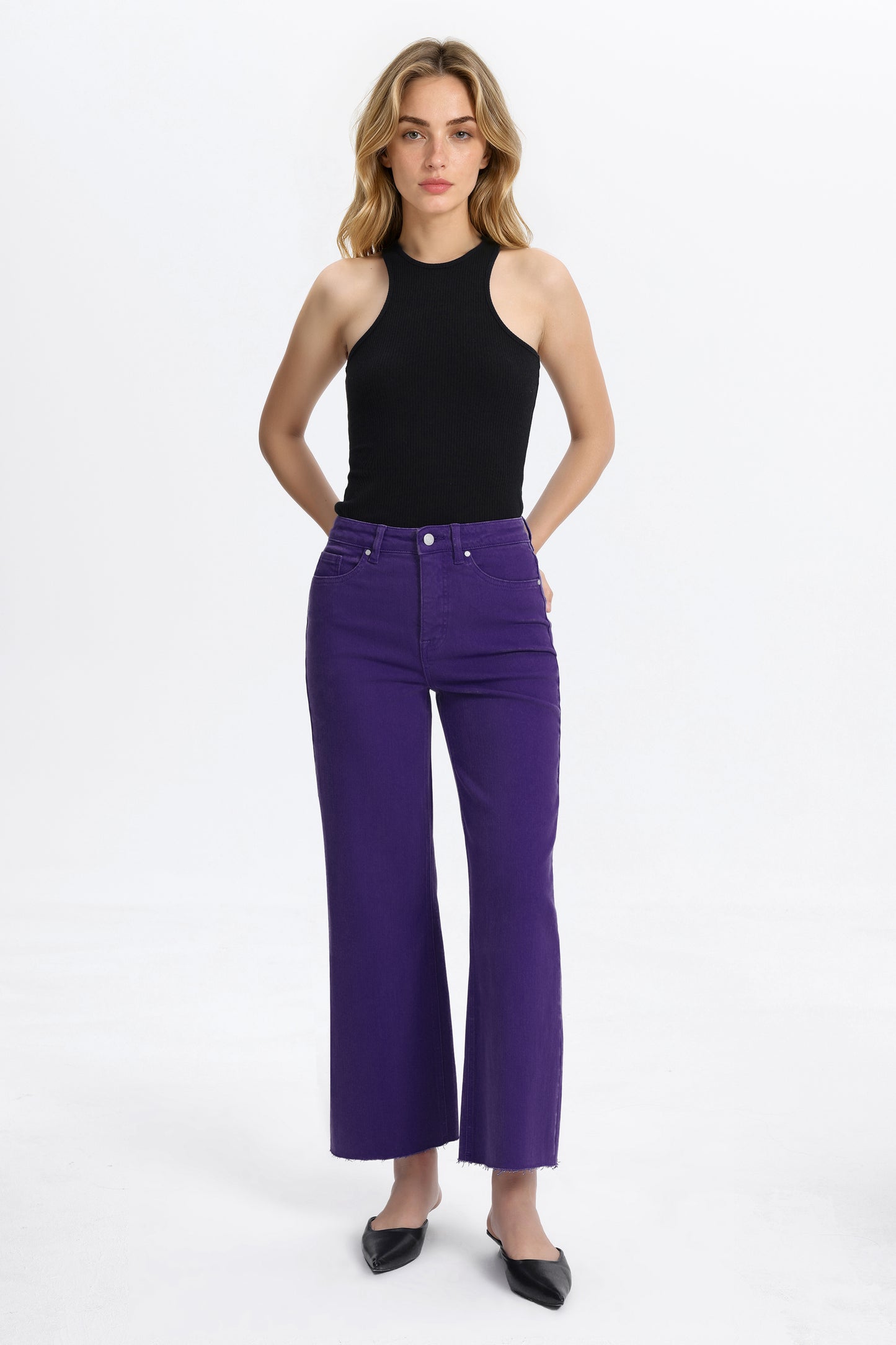 HIGH RISE WIDE LEG BYW8015 PURPLE