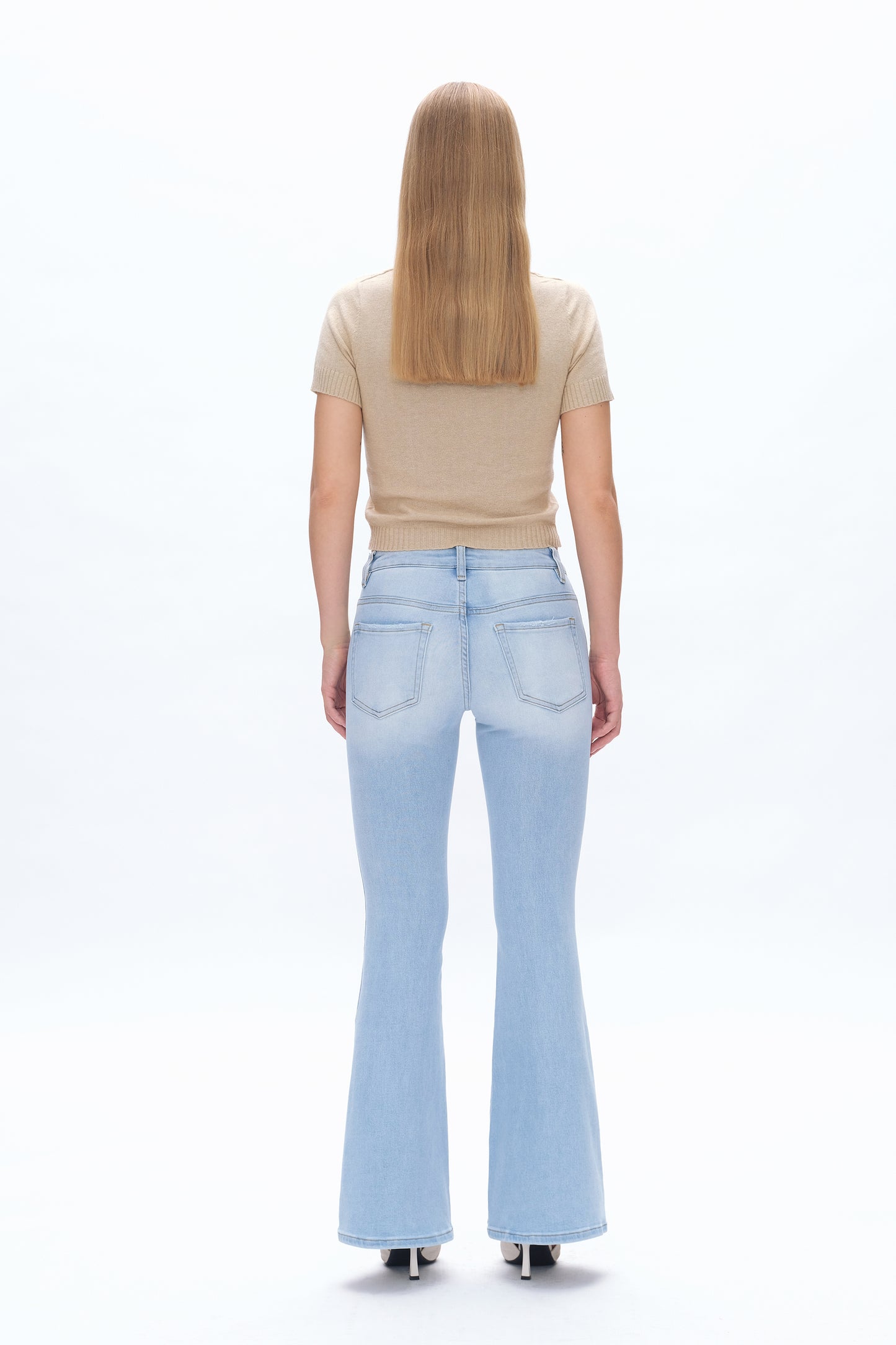 JULIA MID RISE FLARE LEG DENIM JEANS BYF1141 (BYMJ105) LIGHT BLUE