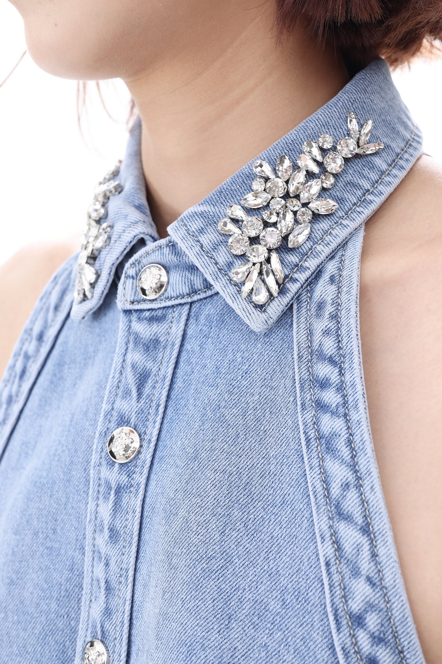 Halter Denim Vest BYV4006