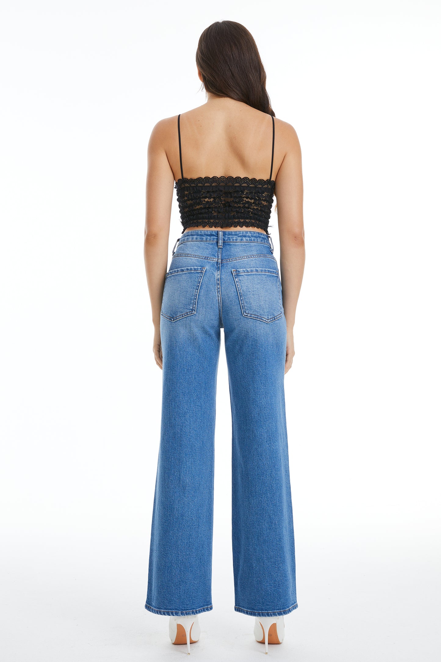 HIGH RISE WIDE LEG JEANS BYW8131 (BYHE046) SEASIDE