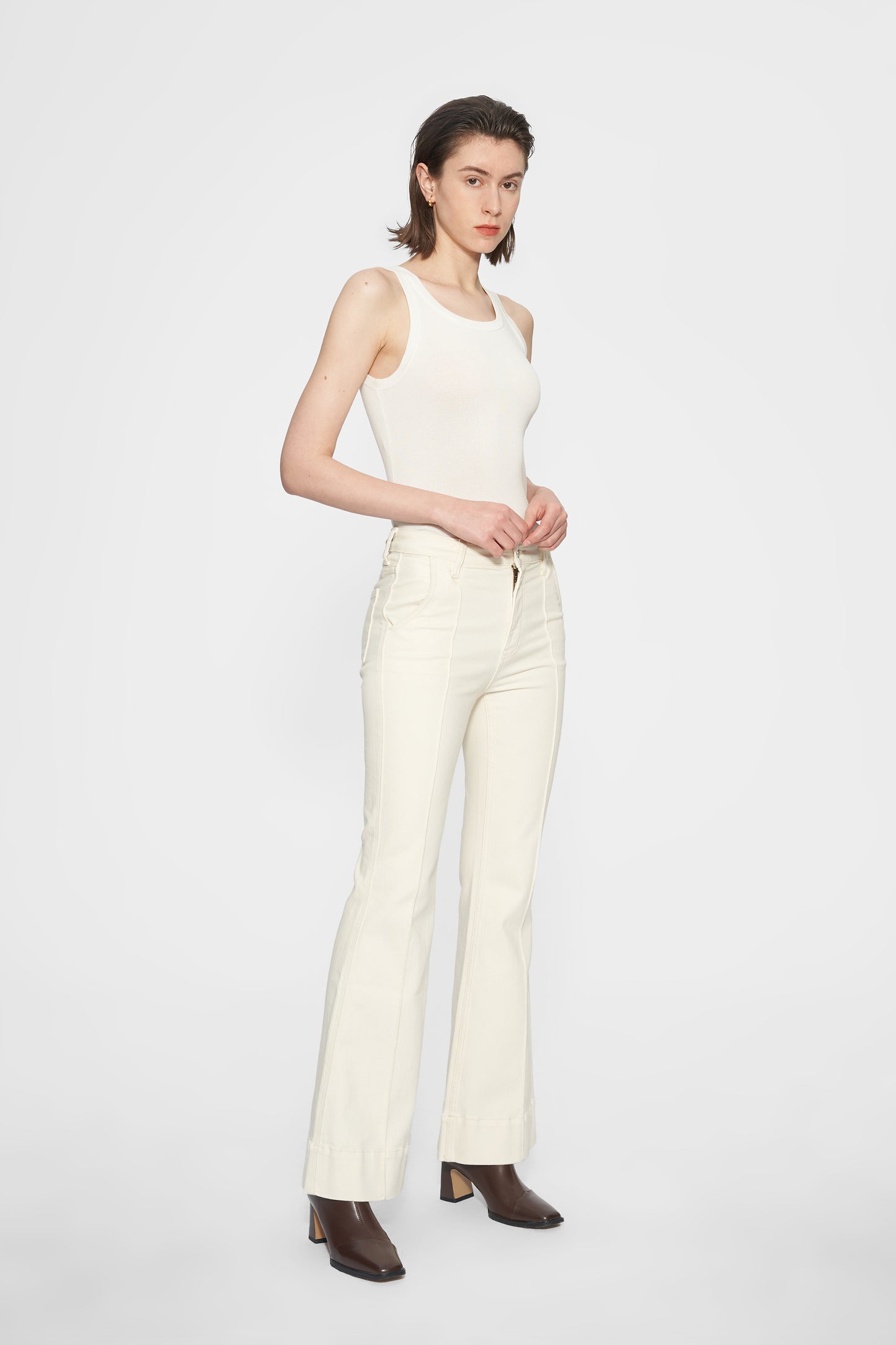 ROSE HIGH RISE FLARE LEG PANTS BYF1140 (BYMJ035) WHITE