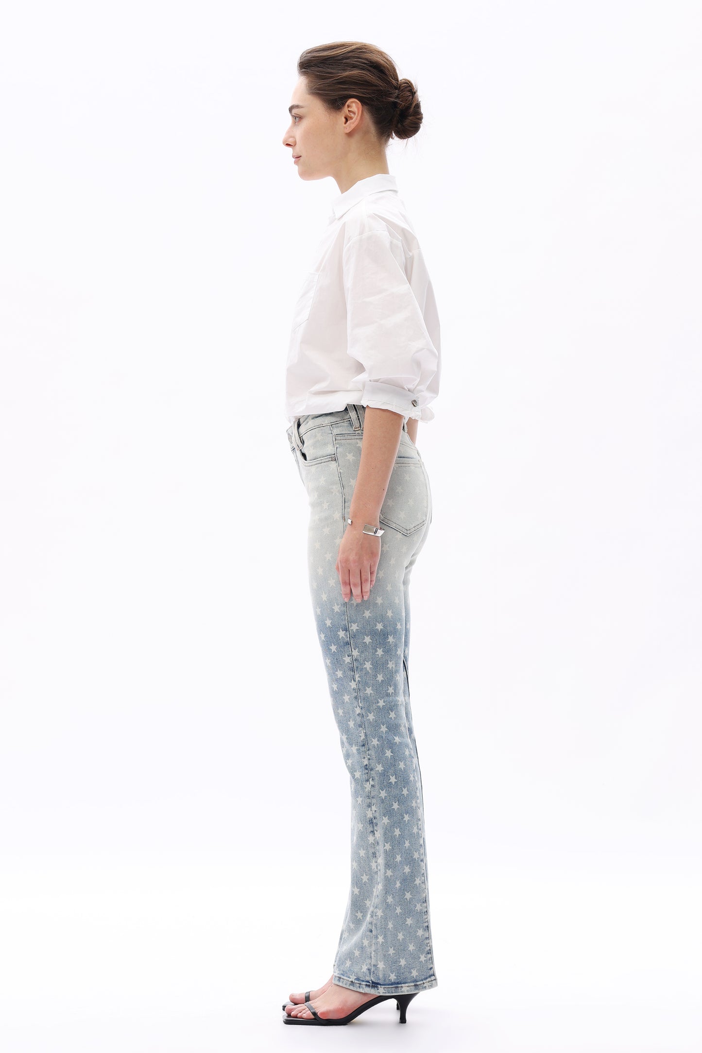 MID RISE BOOTCUT WITH STAR PRINT