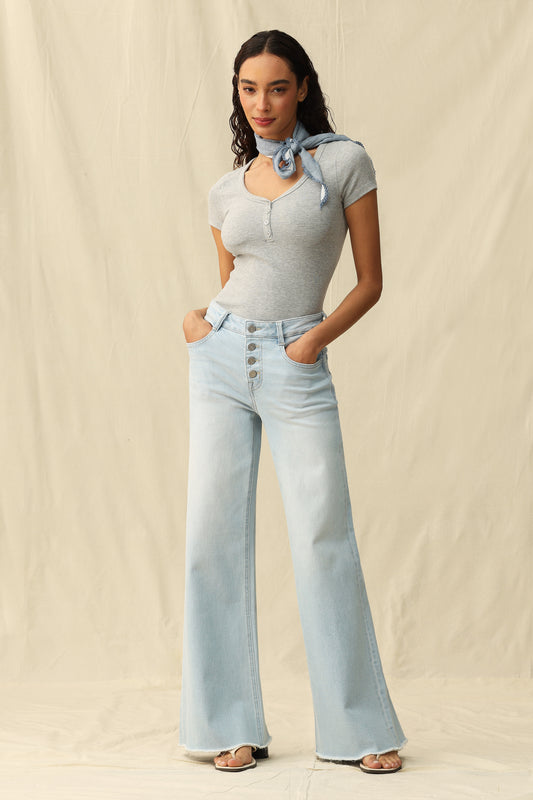 PLUS MID RISE WIDE LEG