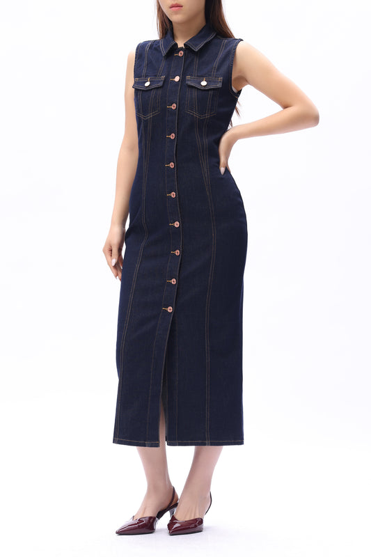 JULIA CARDIGAN DENIM DRESS