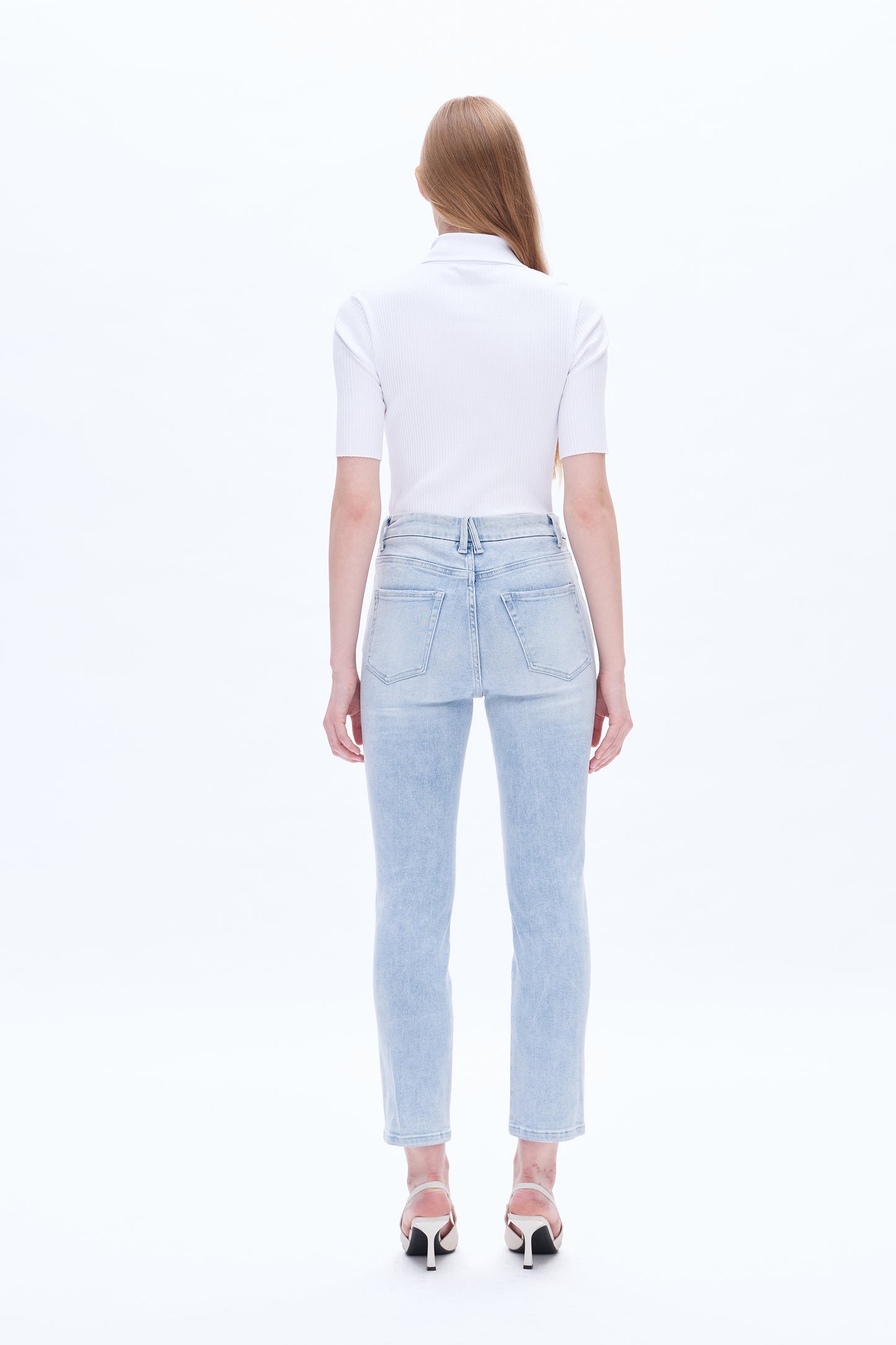 HIGH RISE SLIM STRAIGHT JEANS BYT5181 (BYHE014) BRILLIANT